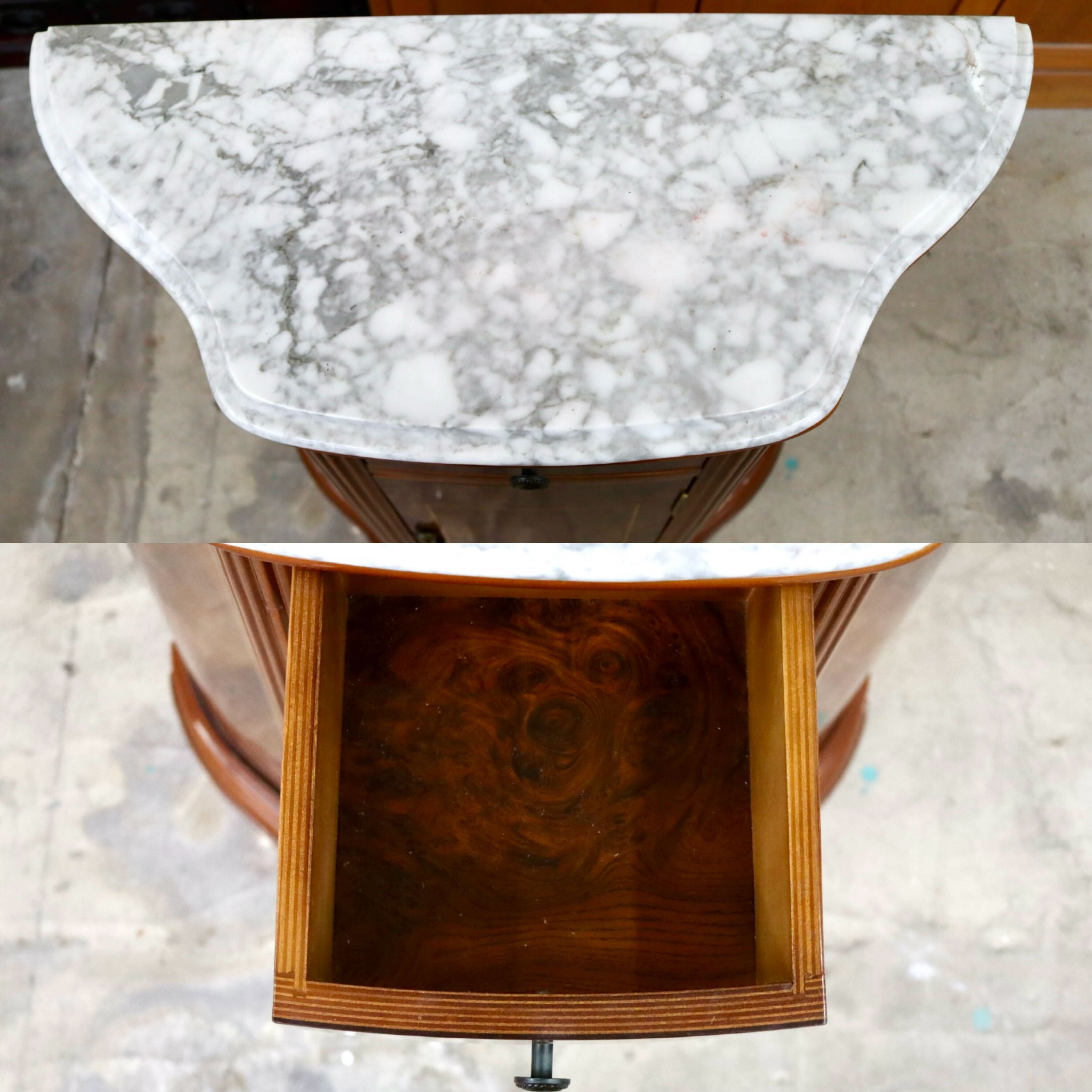 GMIH383A○サイドボード キャビネット 花台 木製 大理石天板 引き出し レトロ ヨーロピアン ヴィンテージ