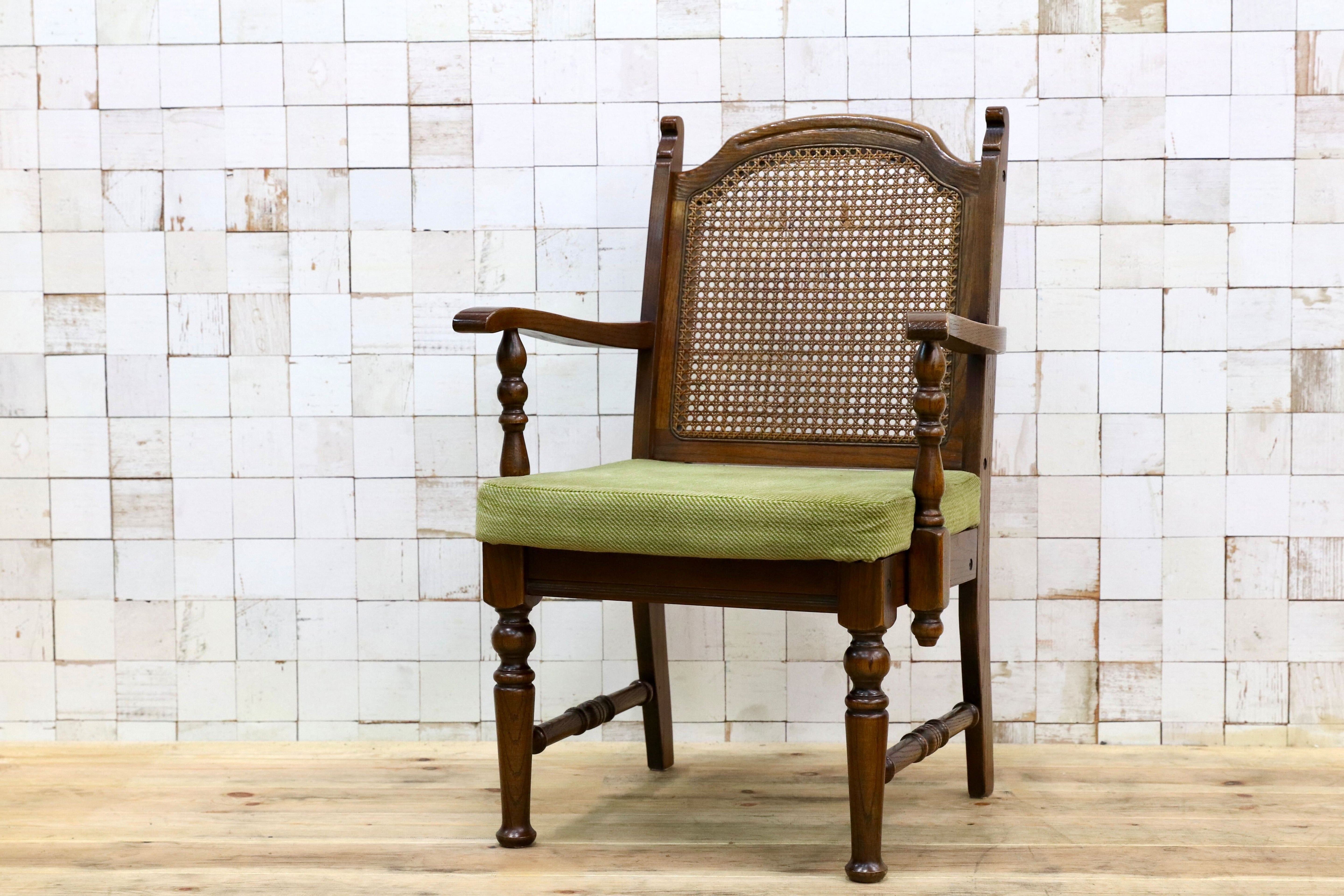 GMIK447B○三越家具 Brugge ブルージュ アームチェア ダイニングチェア 椅子 オーク ファブリック 英国カントリー アンティーク調 レトロ