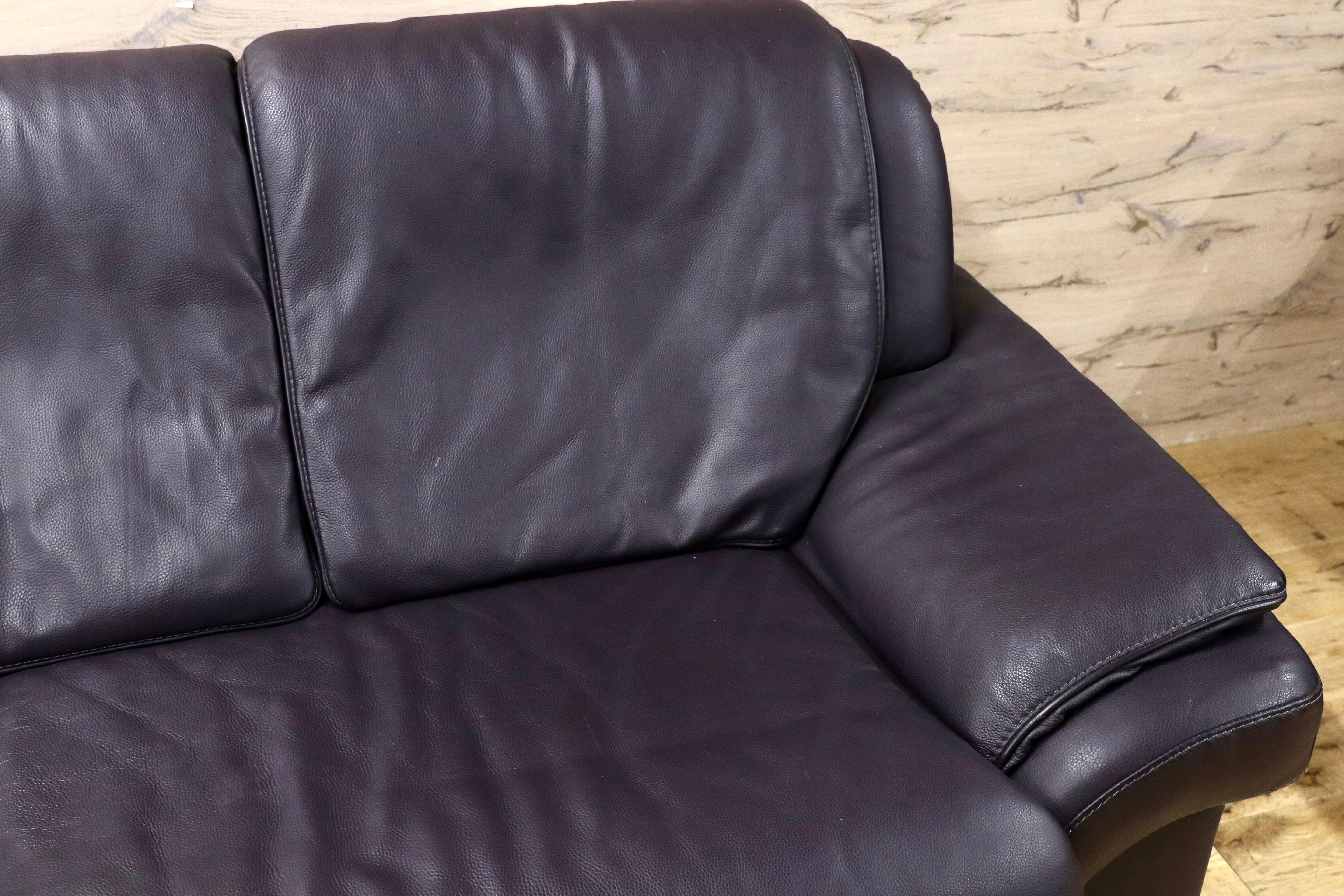 GMIK905C○himolla / ヒモラ パシフィック 3人掛けソファ トリプルソファ 総本革 ダークブラウン ドイツ IDC大塚家具 定価約80万 ※訳あり