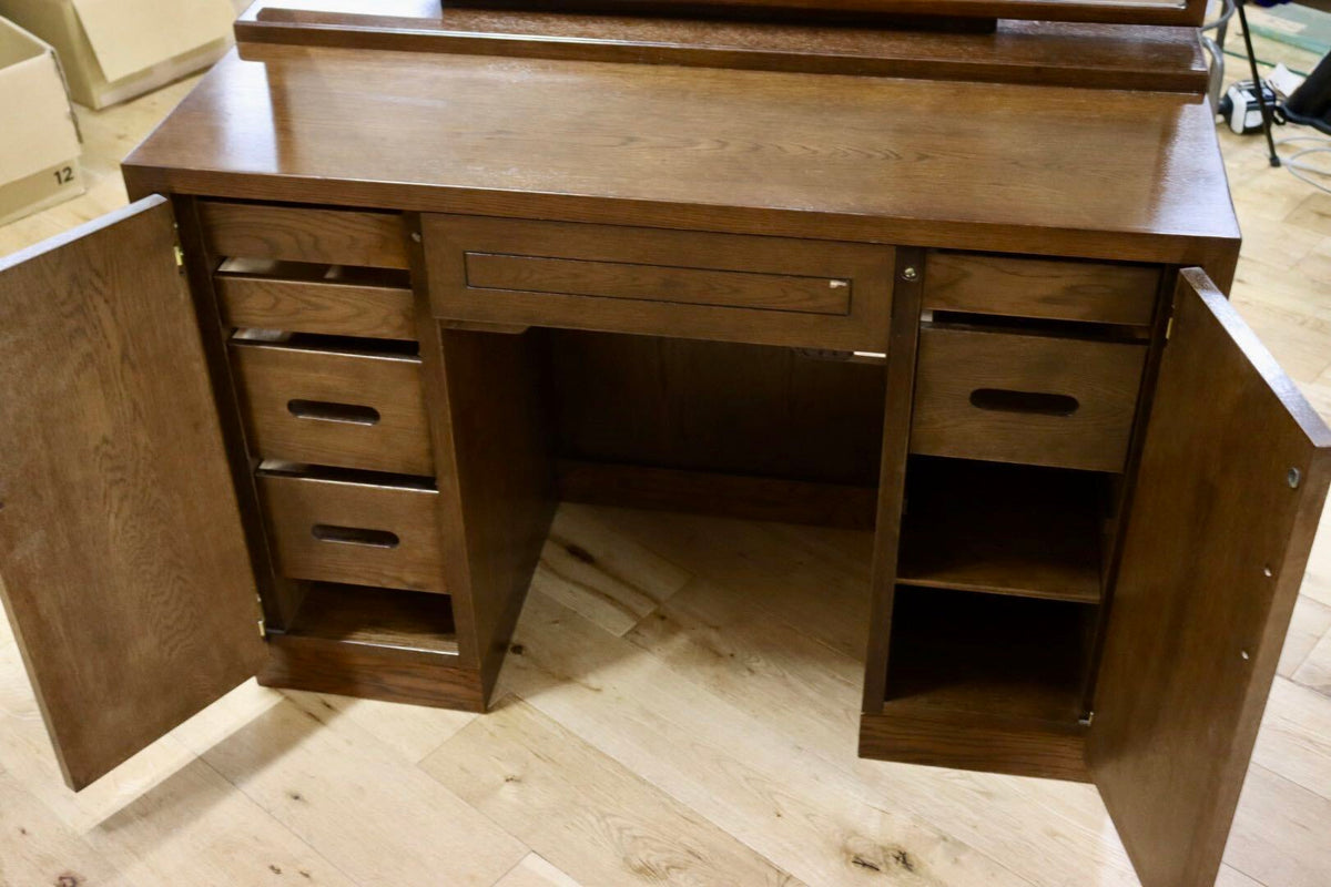 GMJK459◯domani / ドマーニ Morganton モーガントン ドレッサー 化粧台 鏡台 スツール 椅子 ヴィンテージ 定価約29万 国産家具