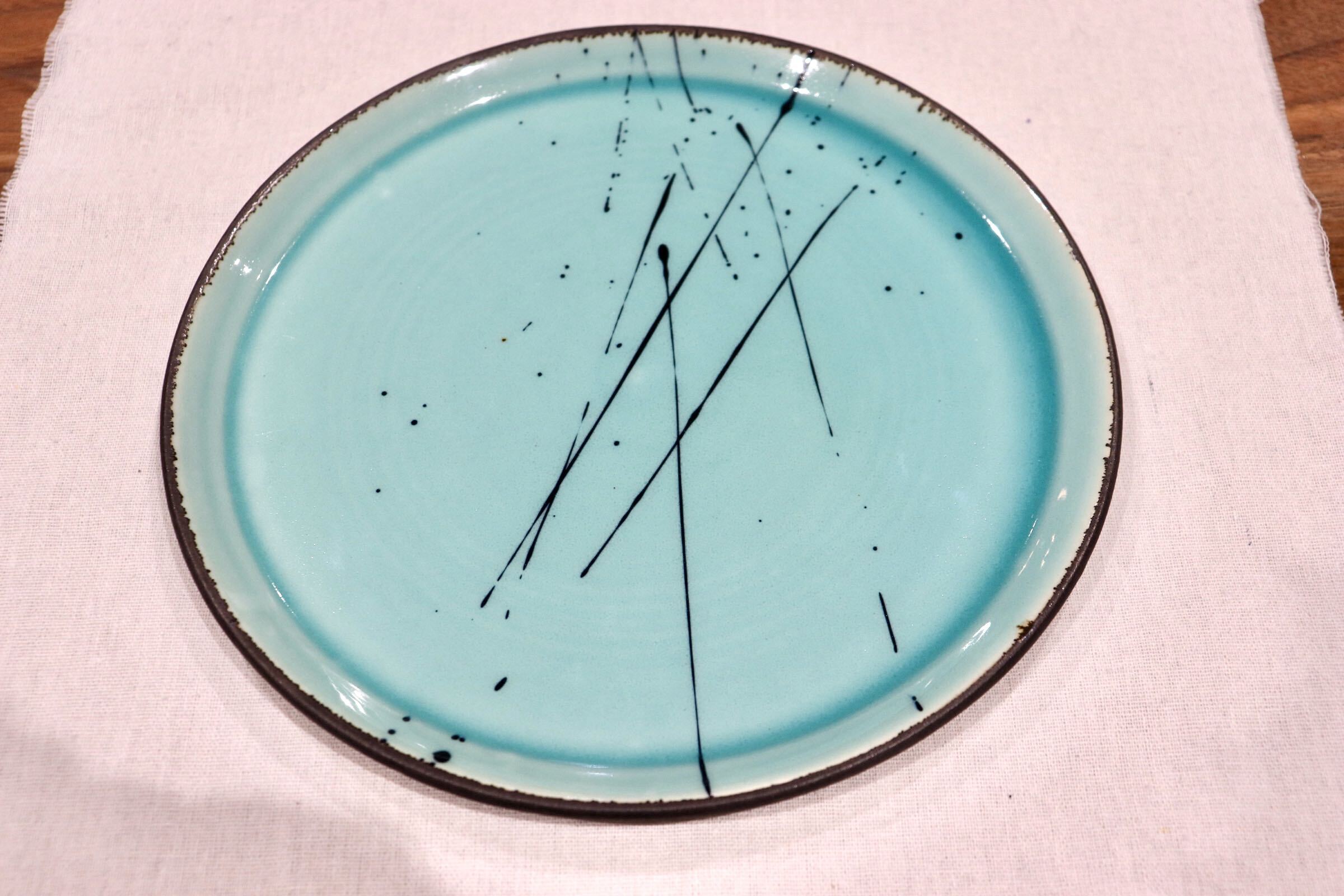 GMIO94B◯雅峰窯 丹波焼 フラットプレート 大皿 和食器 陶器 伝統工芸 丹波篠山 未使用