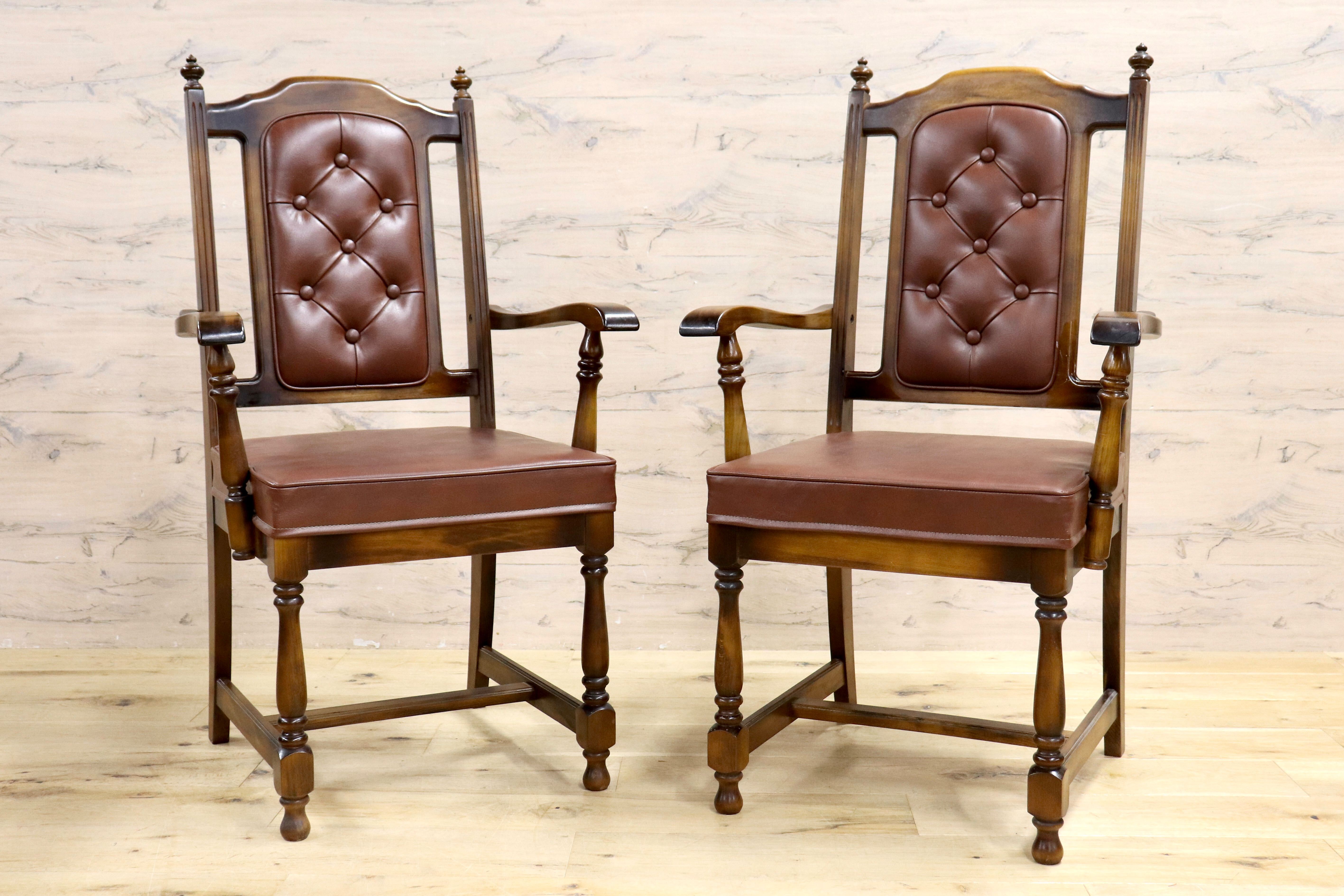 GMIH341D○karimoku / カリモク ダイニングチェア 2脚セット アームチェア 椅子 レザー ヴィンテージ アンティーク オールドカリモク