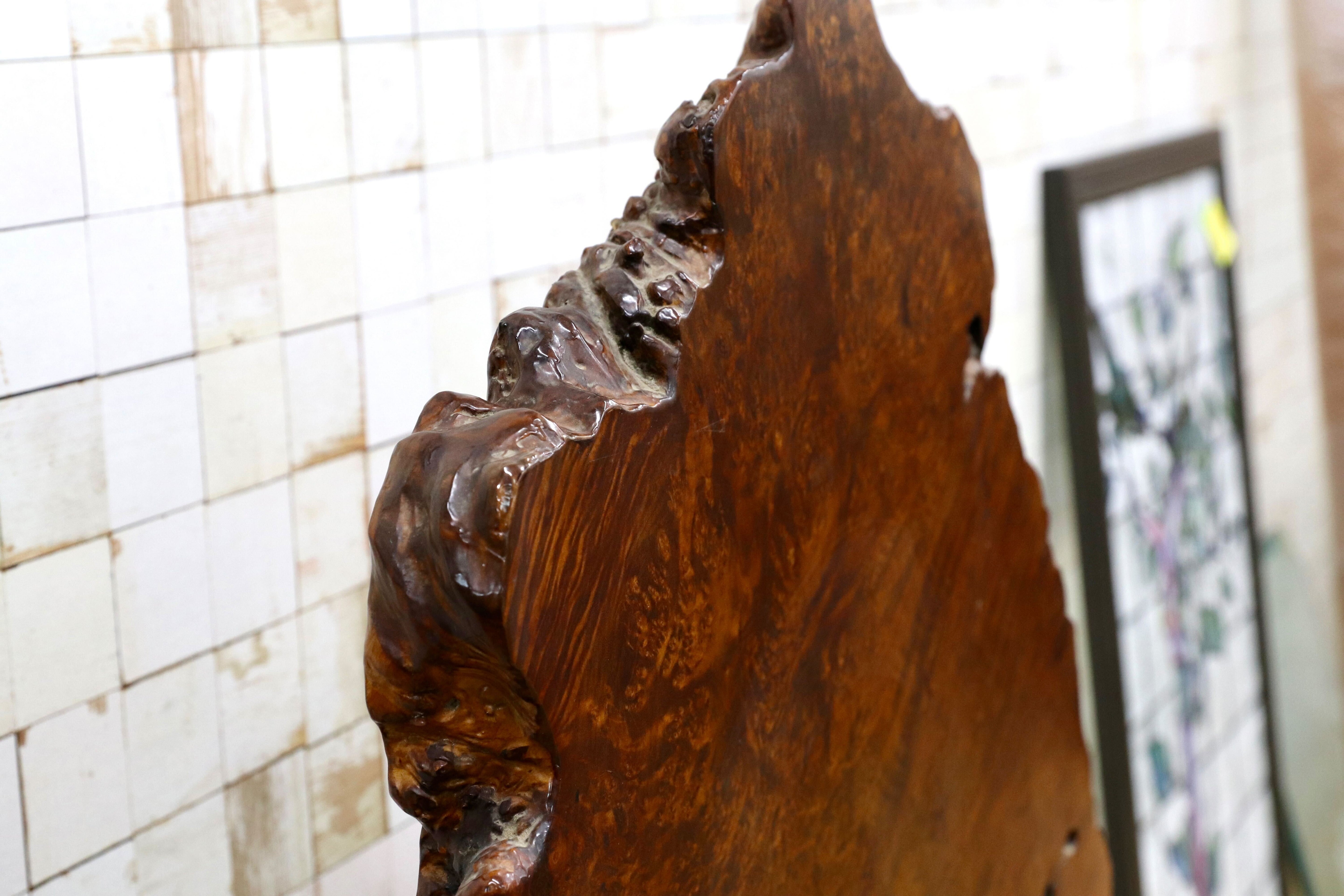 GMIS536B○花梨材 衝立 パーテーション オブジェ 飾り板 アンティーク 和家具 和モダン レトロ 瘤 一枚板