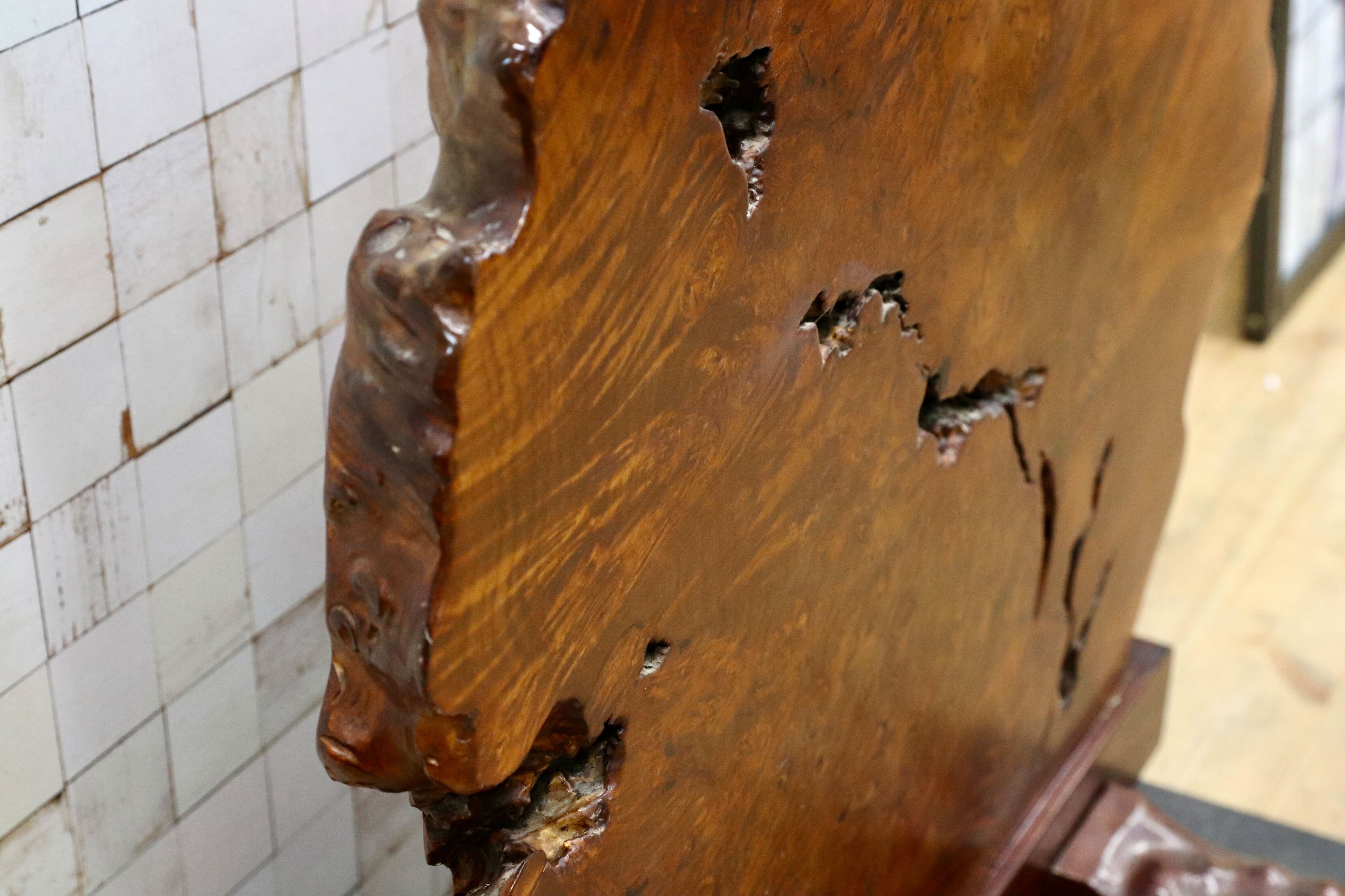 GMIS536B○花梨材 衝立 パーテーション オブジェ 飾り板 アンティーク 和家具 和モダン レトロ 瘤 一枚板