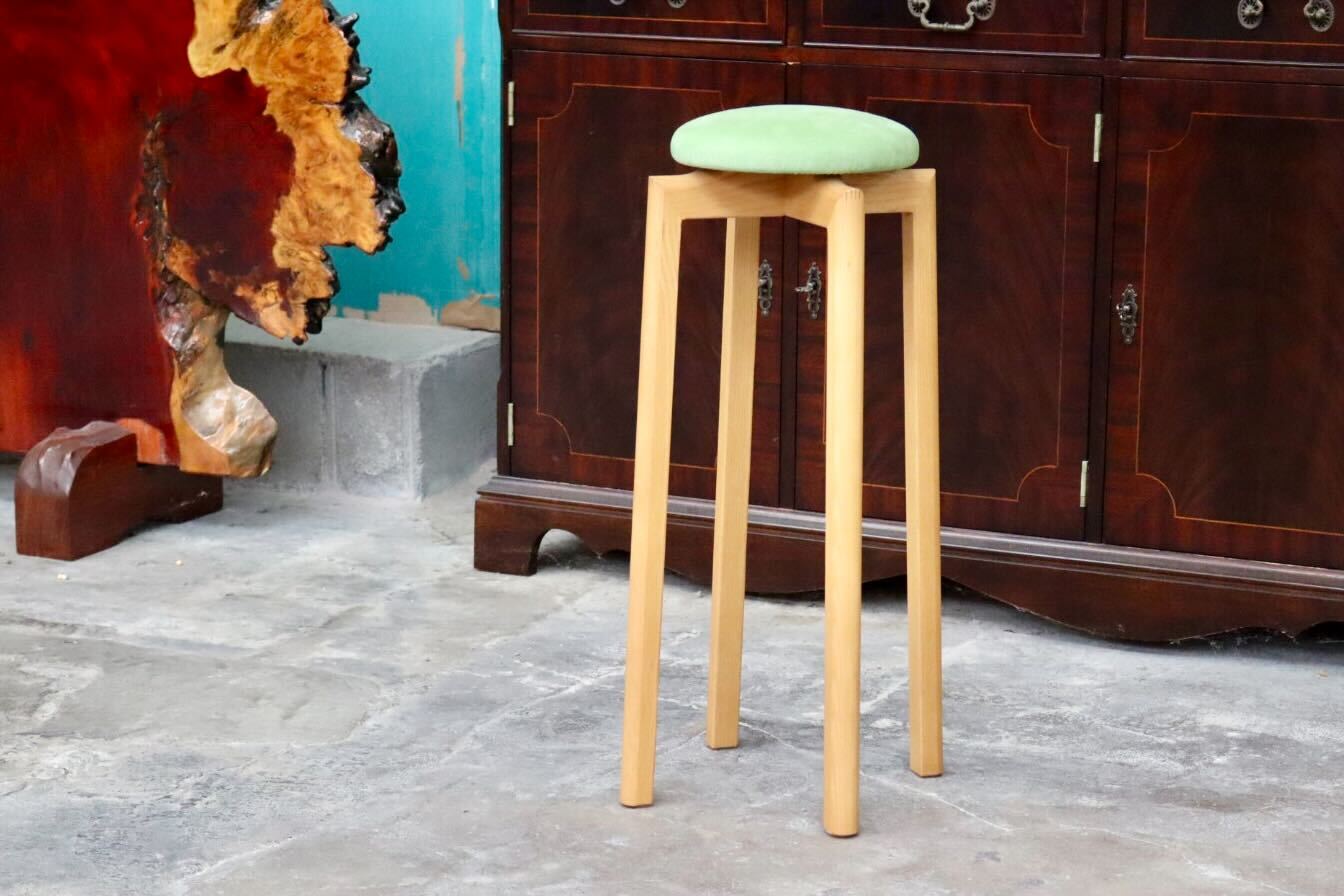 GMIK487A○匠工芸 / TAKUMI KOHGEI マッシュルームスツール MASHROOM STOOL Lサイズ 椅子 スタッキング 木製 グリーン