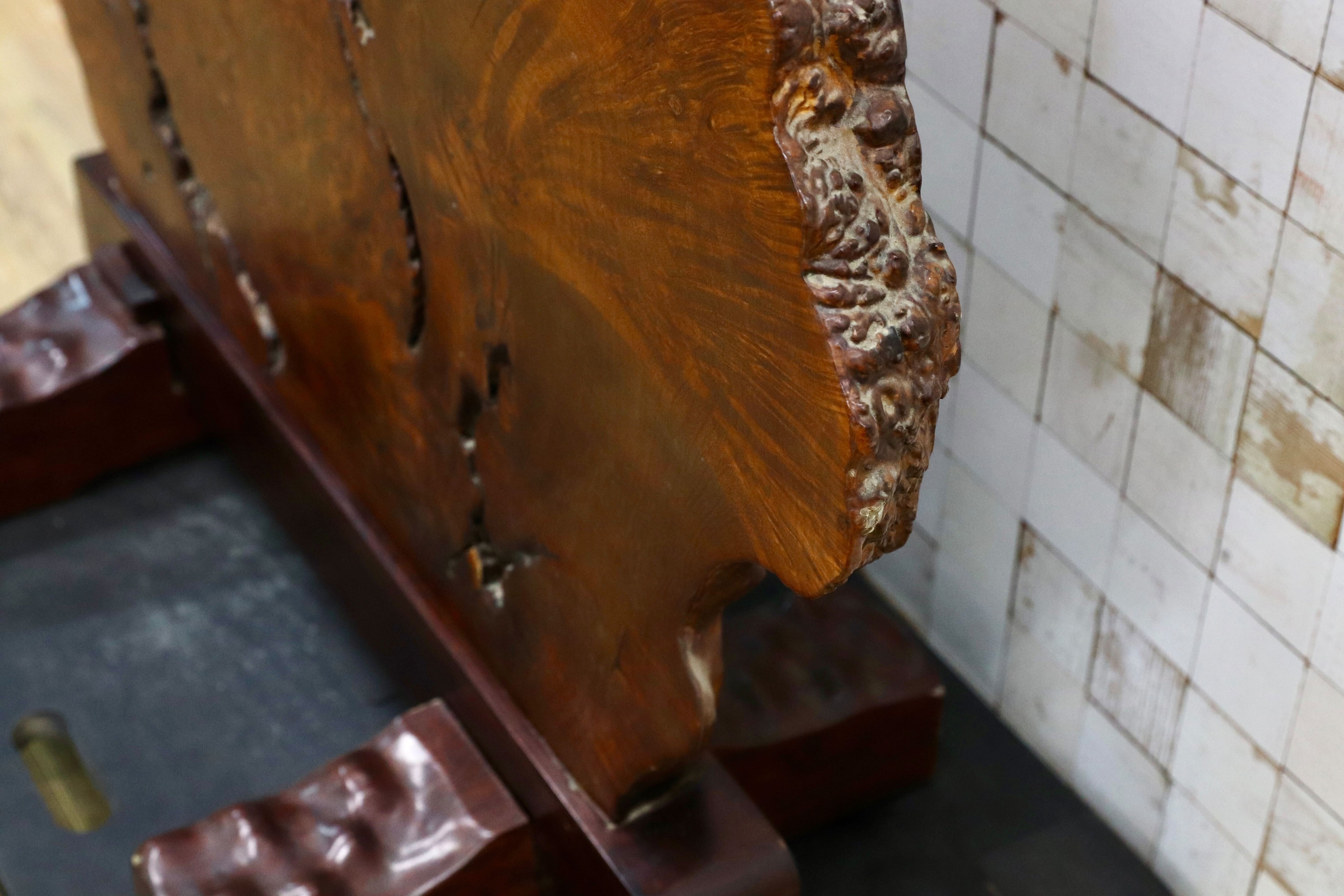 GMIS536B○花梨材 衝立 パーテーション オブジェ 飾り板 アンティーク 和家具 和モダン レトロ 瘤 一枚板