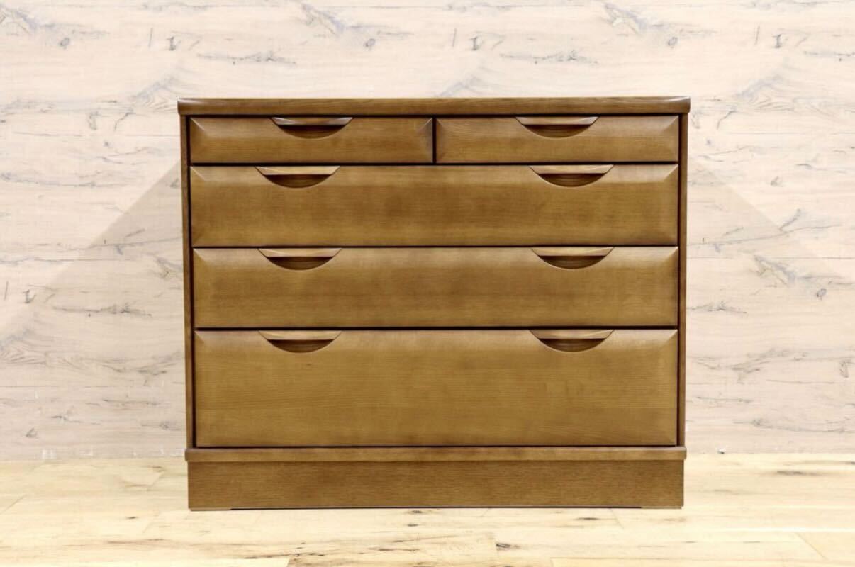 GMIH313○karimoku / カリモク チェスト 4段チェスト 整理家具 収納家具 楢材 木製 モダン 国産家具 美品