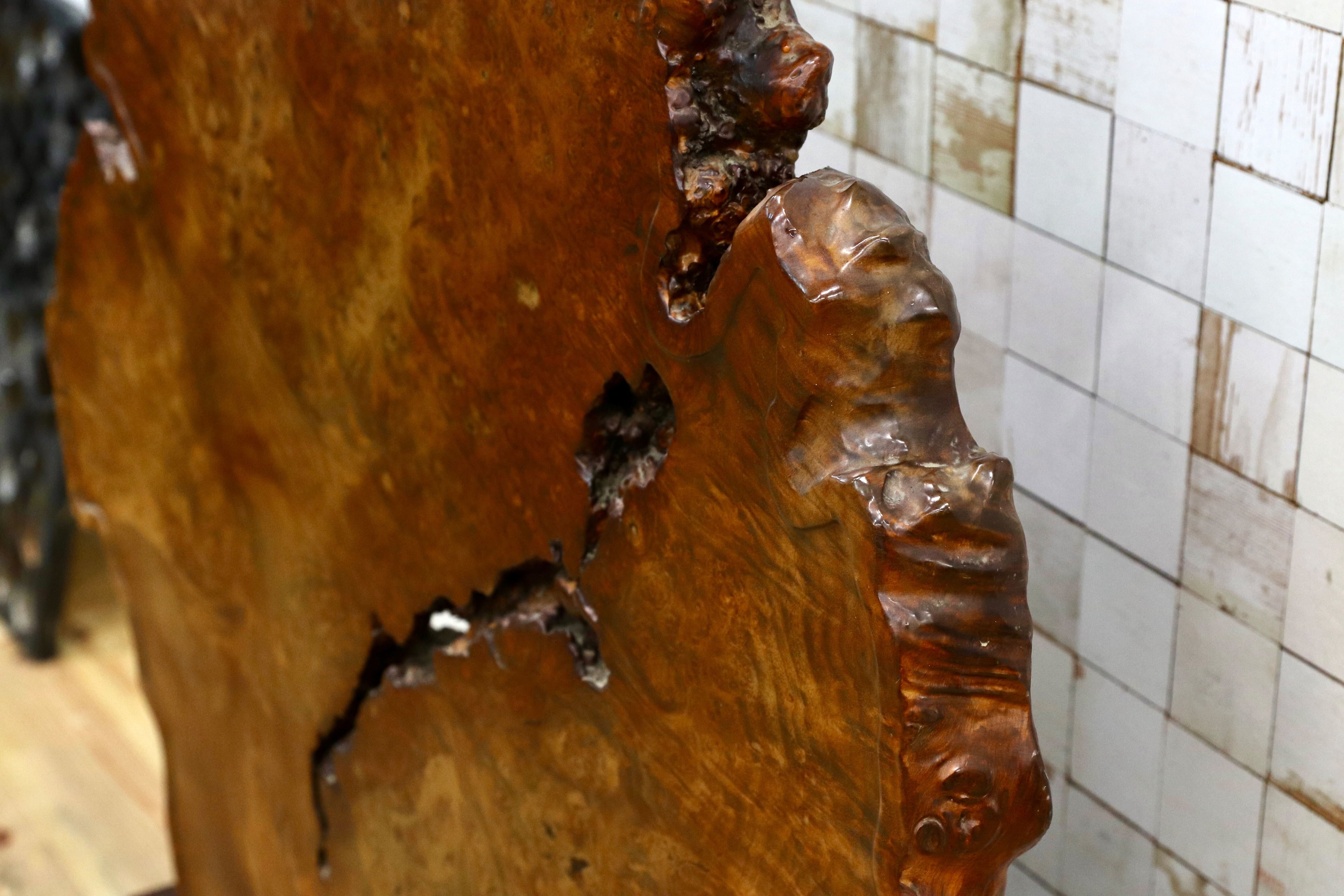 GMIS536B○花梨材 衝立 パーテーション オブジェ 飾り板 アンティーク 和家具 和モダン レトロ 瘤 一枚板