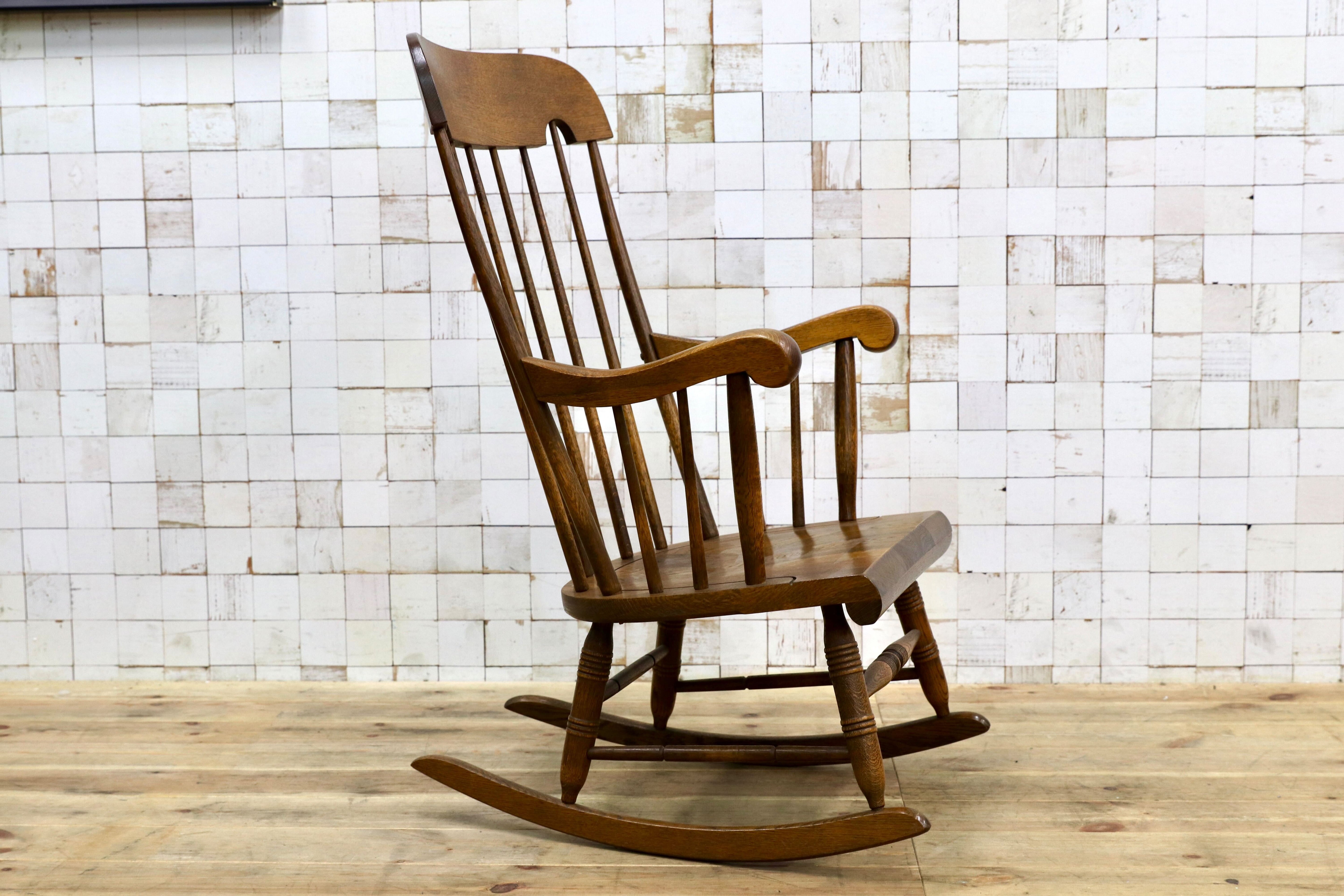 GMIS543○飛騨産業 / HIDA キツツキ ロッキングチェア 揺り椅子 オーク材 ヴィンテージ 古民家 カフェ ノスタルジック レトロ