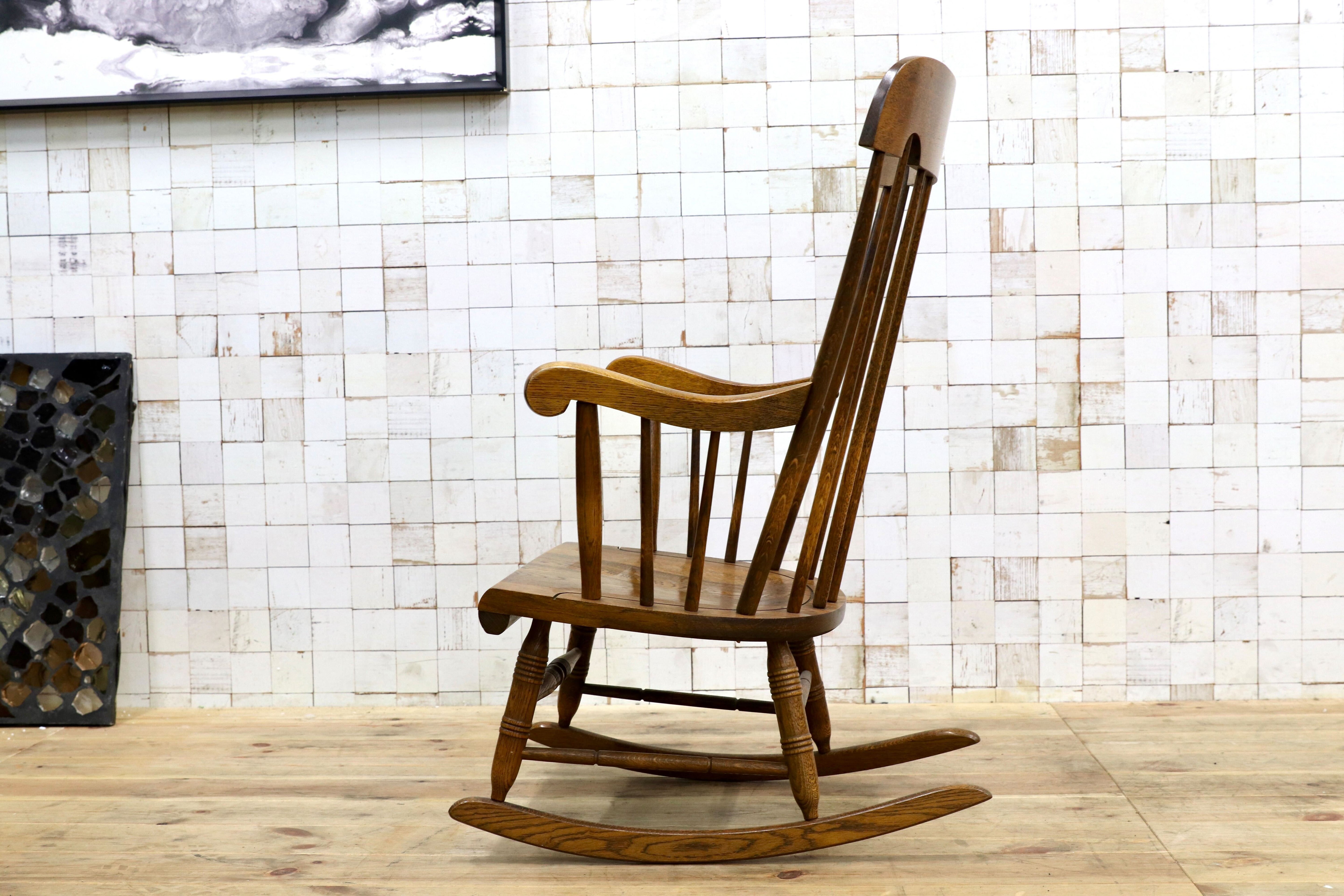 GMIS543○飛騨産業 / HIDA キツツキ ロッキングチェア 揺り椅子 オーク材 ヴィンテージ 古民家 カフェ ノスタルジック レトロ