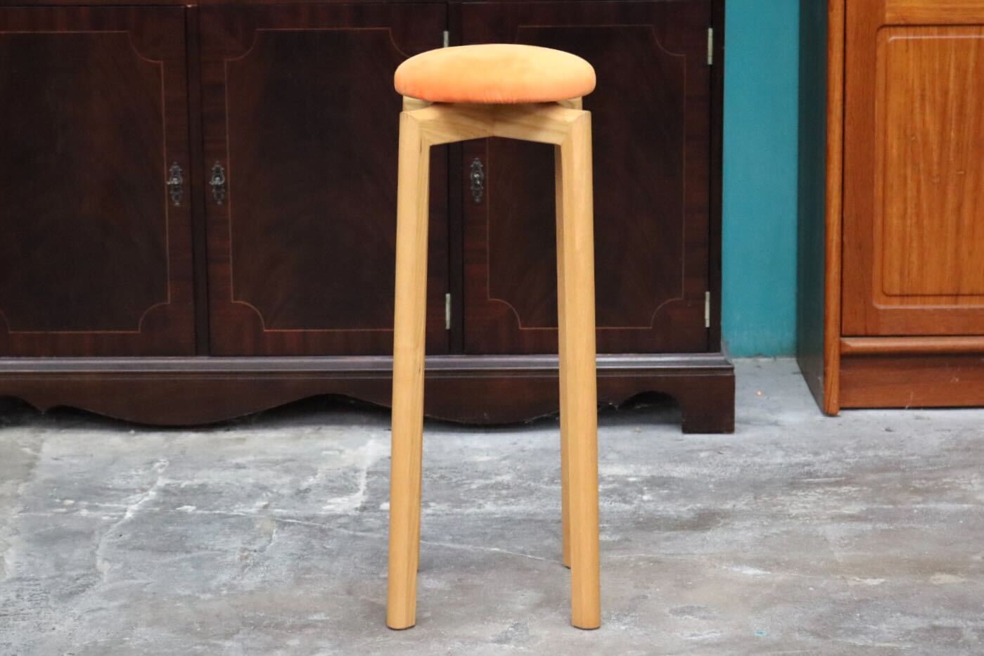 GMIK487B○匠工芸 / TAKUMI KOHGEI マッシュルームスツール MASHROOM STOOL Lサイズ 椅子 スタッキング 木製 オレンジ