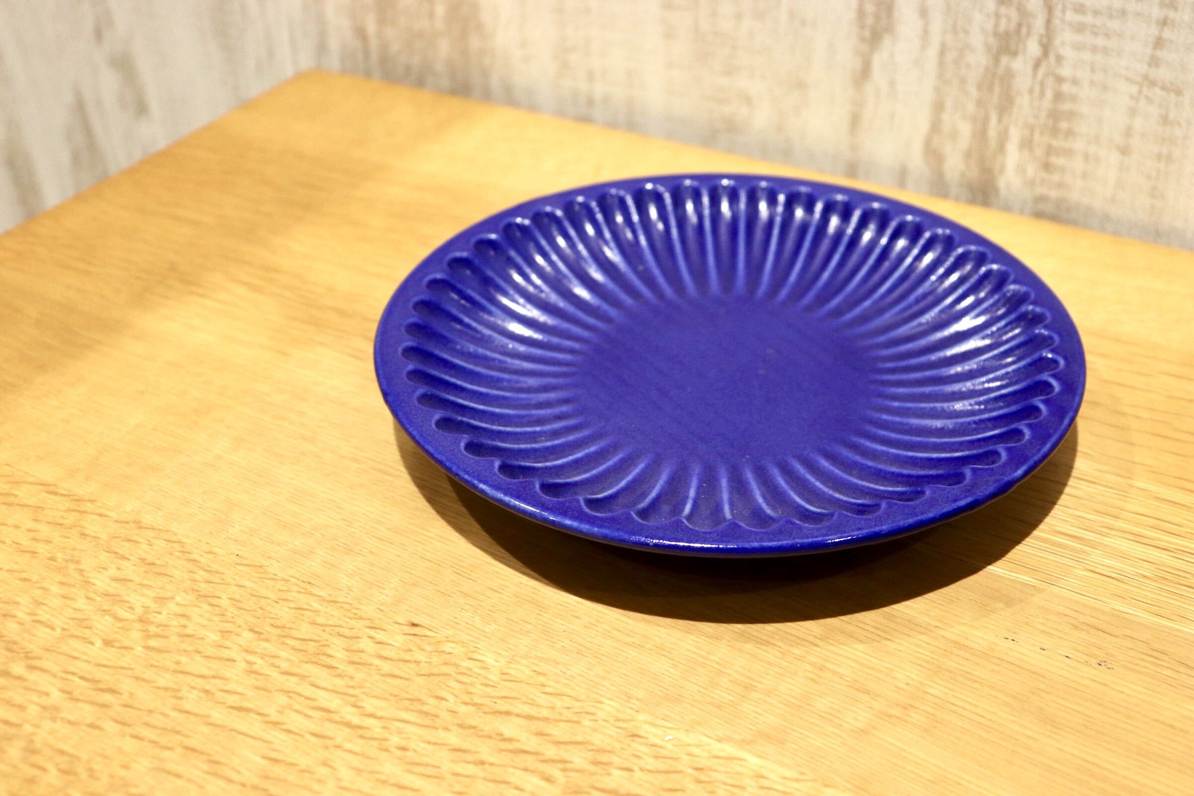 GMIO102A◯雅峰窯 丹波焼 しのぎ6寸皿 プレート 皿わ陶器 伝統工芸 丹波篠山 未使用