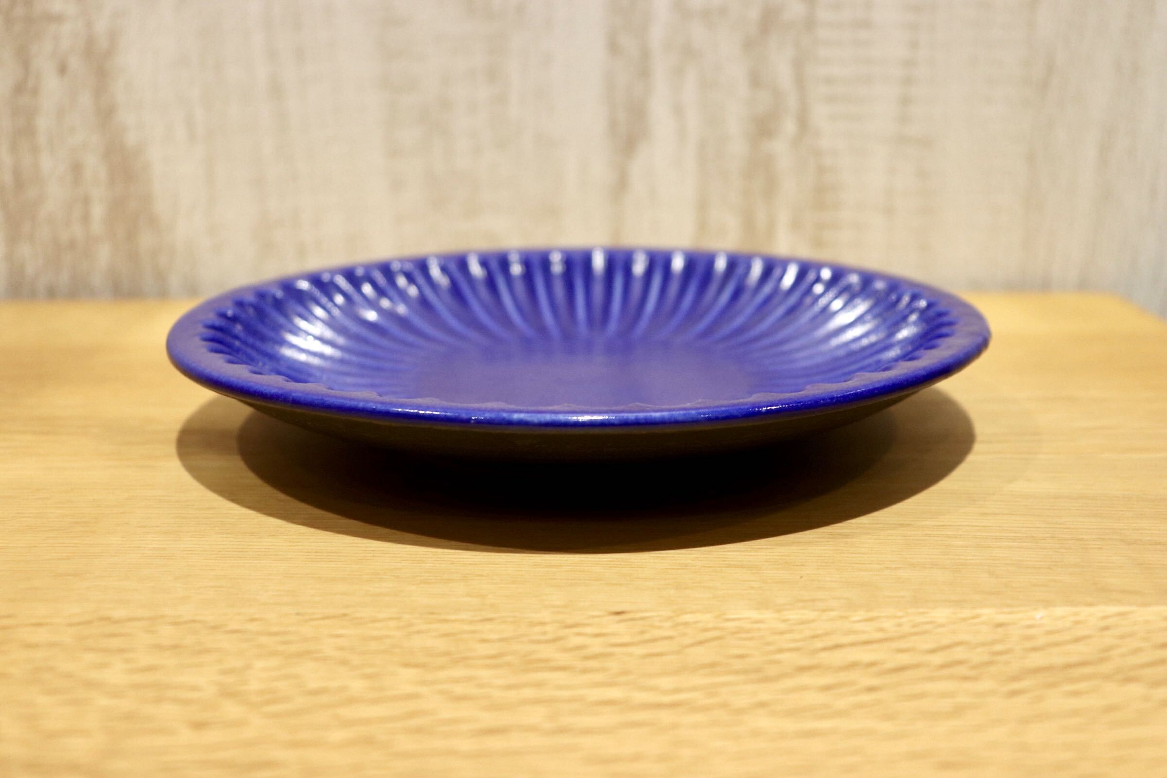 GMIO102A◯雅峰窯 丹波焼 しのぎ6寸皿 プレート 皿わ陶器 伝統工芸 丹波篠山 未使用