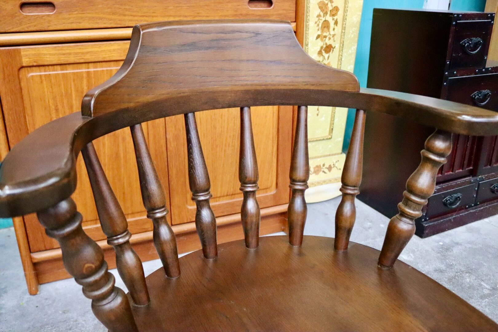 GMIK517B○ウィンザーチェア アームチェア ダイニングチェア ボウバックチェア オーク無垢材 レトロ カントリー 検)太平 飛騨家具 イギリス