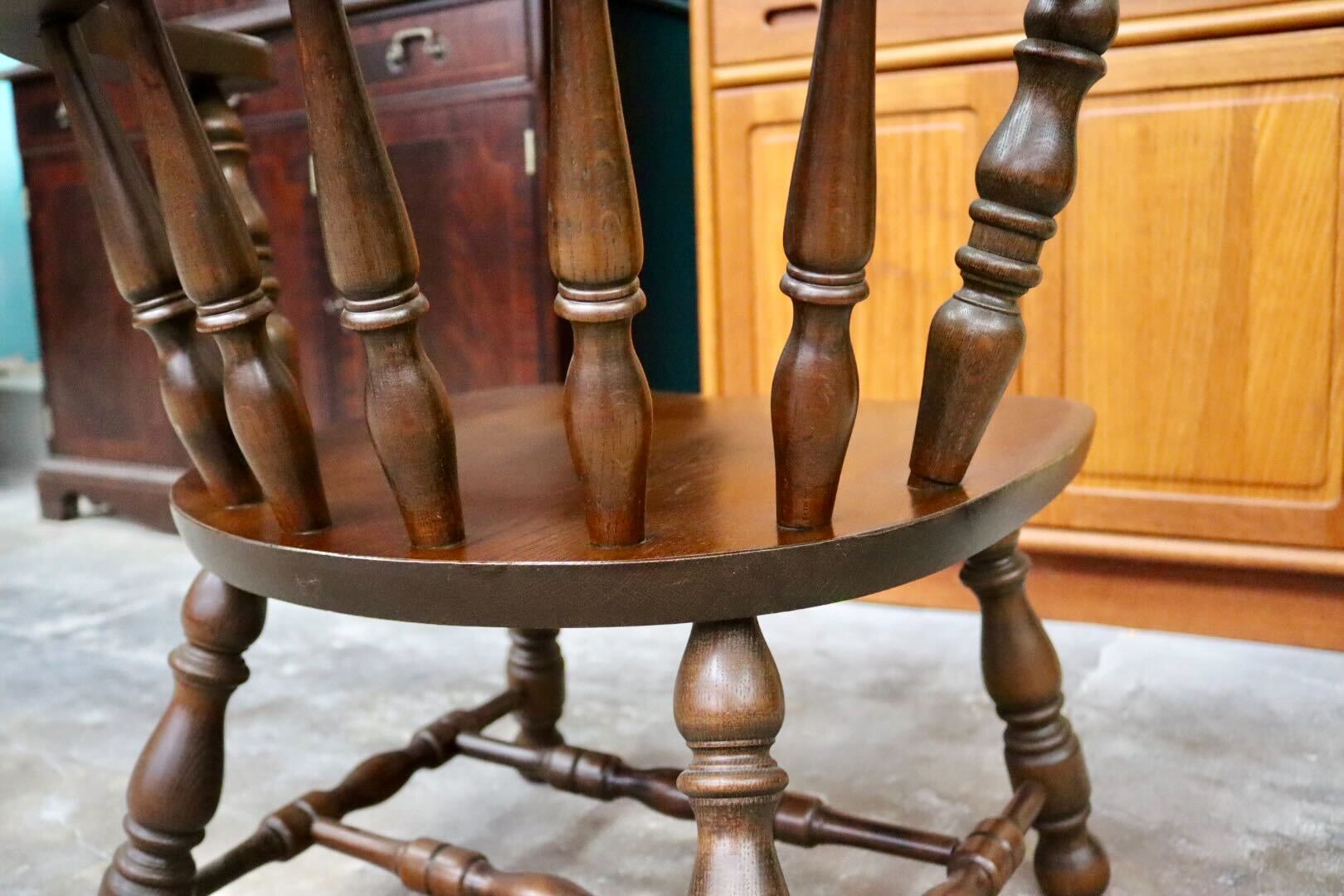 GMIK517B○ウィンザーチェア アームチェア ダイニングチェア ボウバックチェア オーク無垢材 レトロ カントリー 検)太平 飛騨家具 イギリス