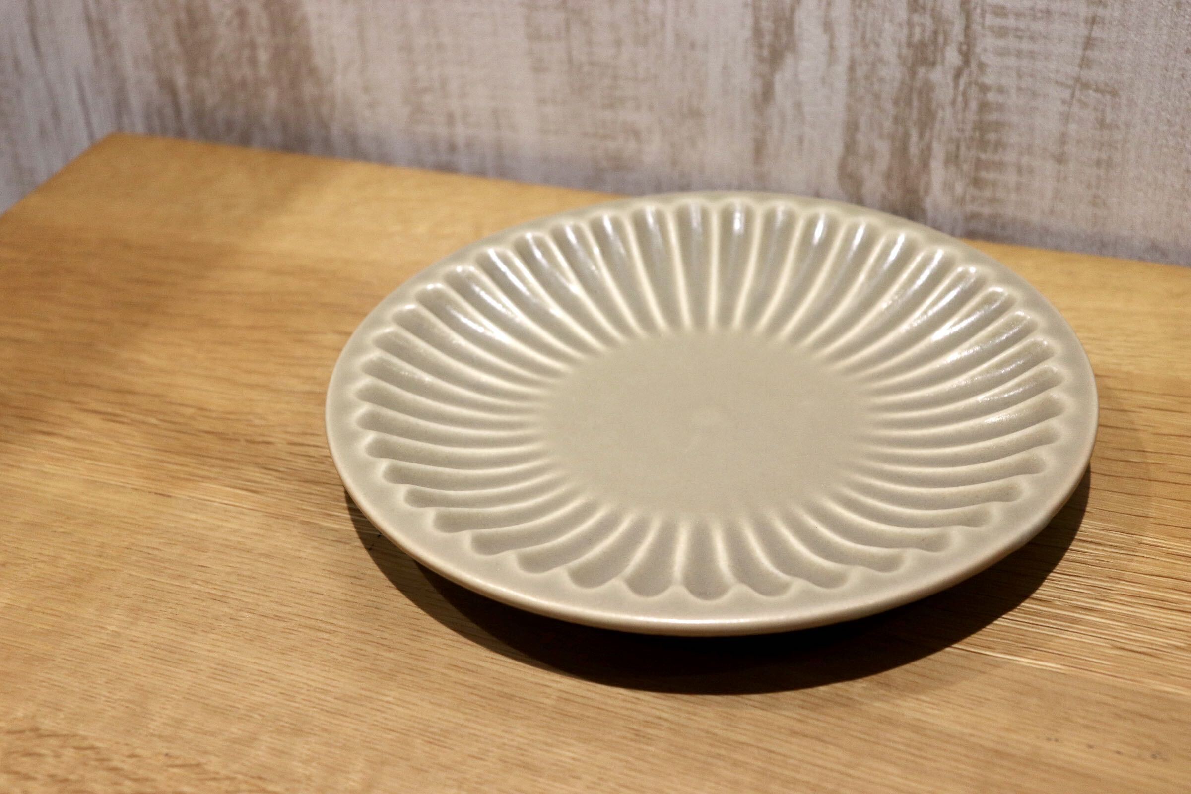 GMIO102C◯雅峰窯 丹波焼 しのぎ6寸皿 プレート 皿 陶器 伝統工芸 丹波篠山 未使用