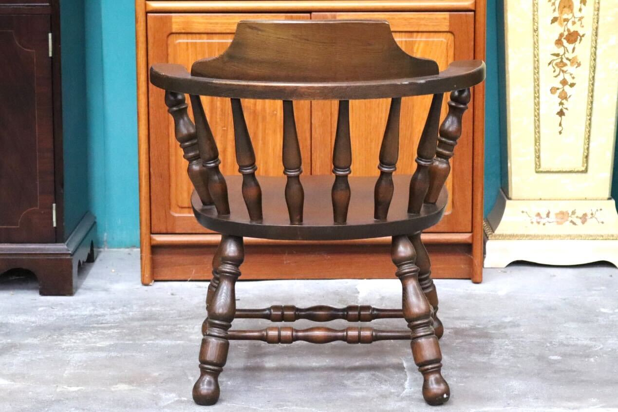 GMIK517C○ウィンザーチェア アームチェア ダイニングチェア ボウバックチェア オーク無垢材 レトロ カントリー 検)太平 飛騨家具 イギリス