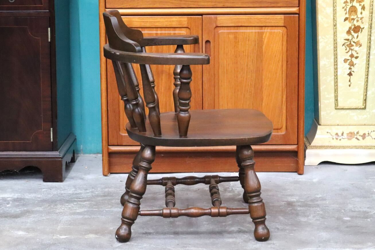 GMIK517C○ウィンザーチェア アームチェア ダイニングチェア ボウバックチェア オーク無垢材 レトロ カントリー 検)太平 飛騨家具 イギリス