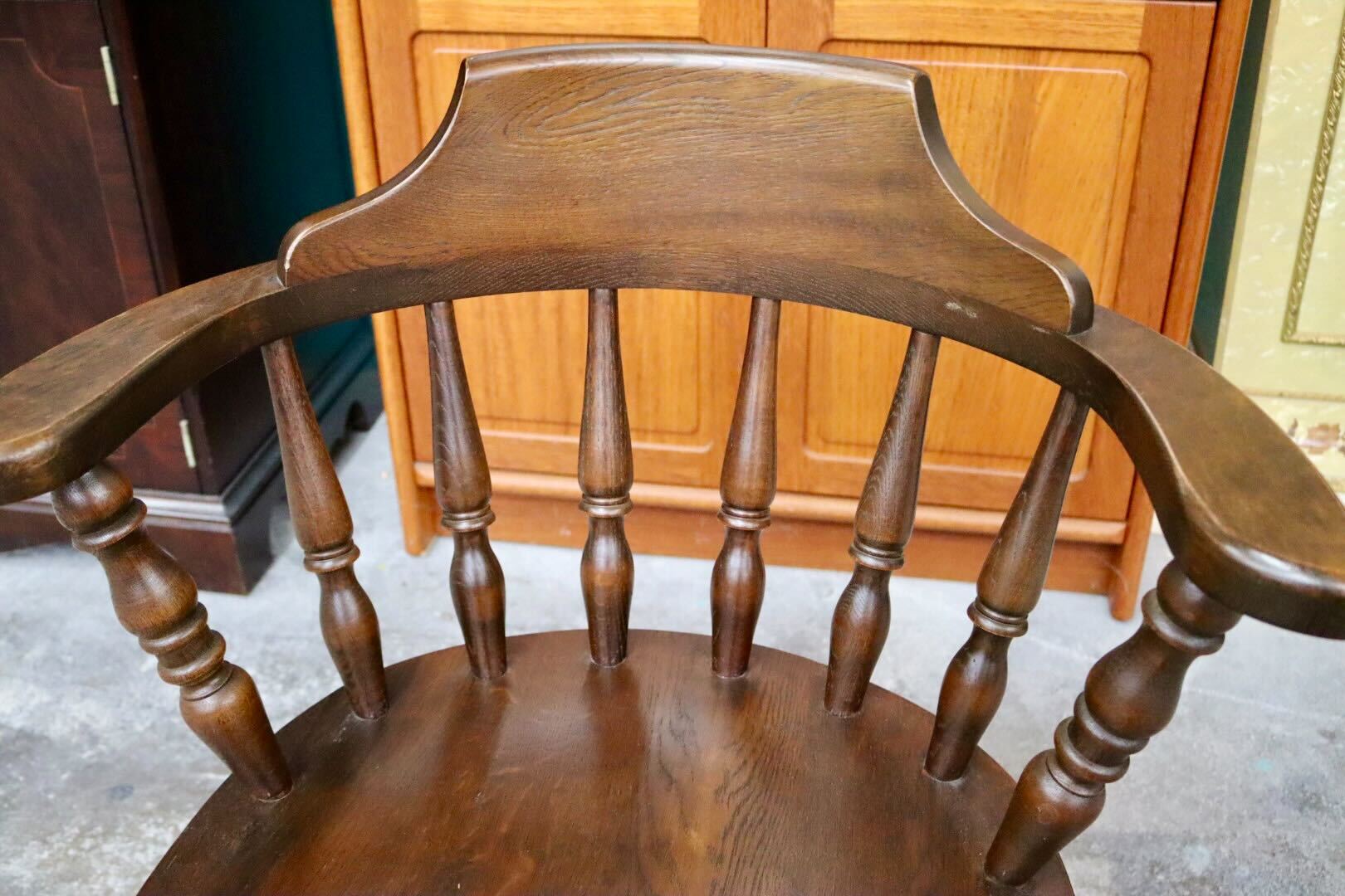 GMIK517C○ウィンザーチェア アームチェア ダイニングチェア ボウバックチェア オーク無垢材 レトロ カントリー 検)太平 飛騨家具 イギリス