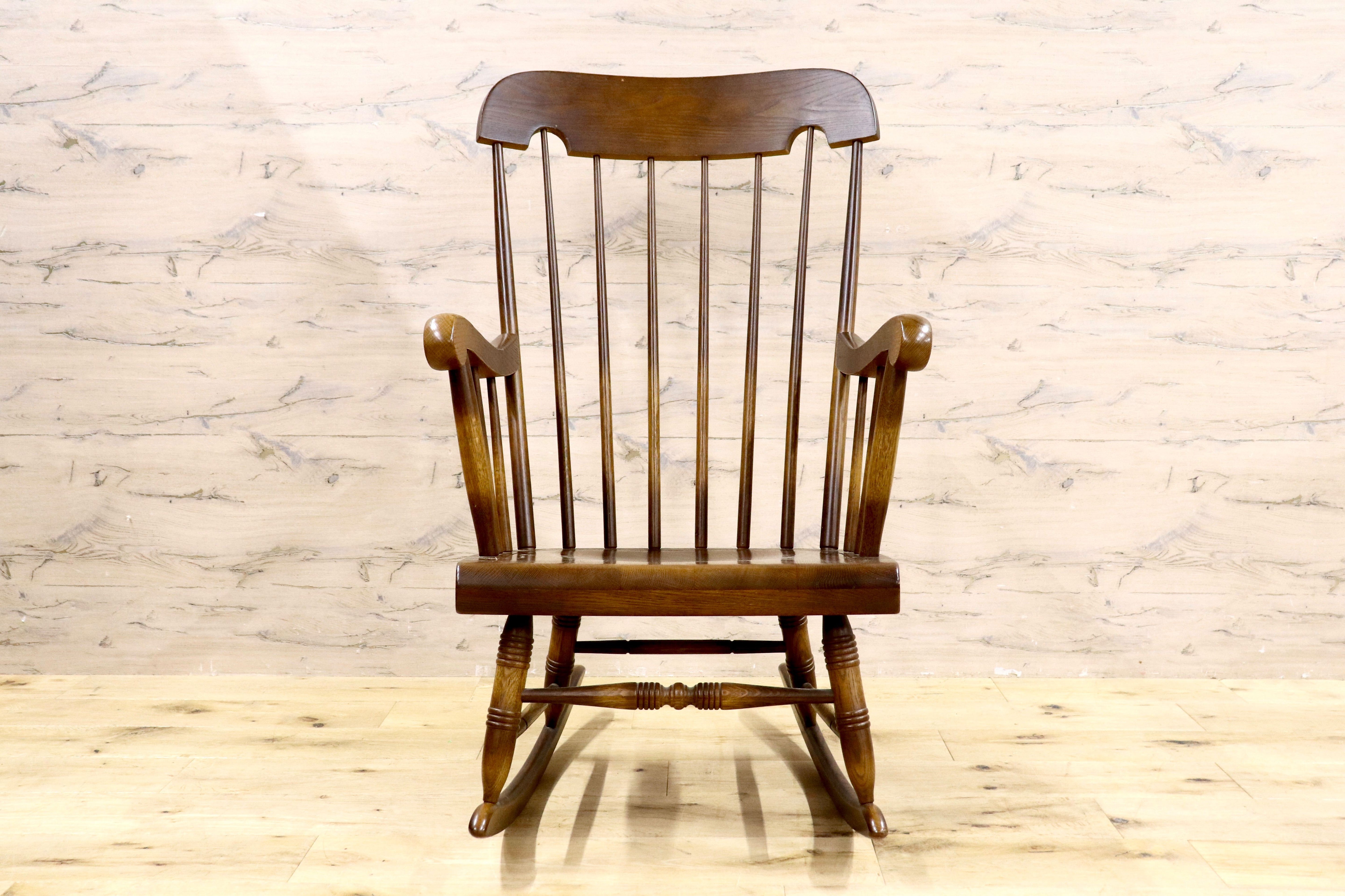 GMIS376○飛騨産業 / HIDA キツツキ 穂高 ロッキングチェア 揺り椅子 カントリー 古民家 レトロ ヴィンテージ アンティーク 無垢 木製家具