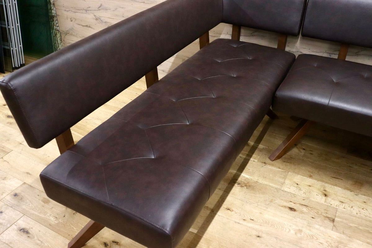 GMJH388◯SHIGIYAMA / シギヤマ家具 REBEL レブル リビングダイニングベンチ カウチソファ コーナーソファ 合皮 定価約19.3万 展示品