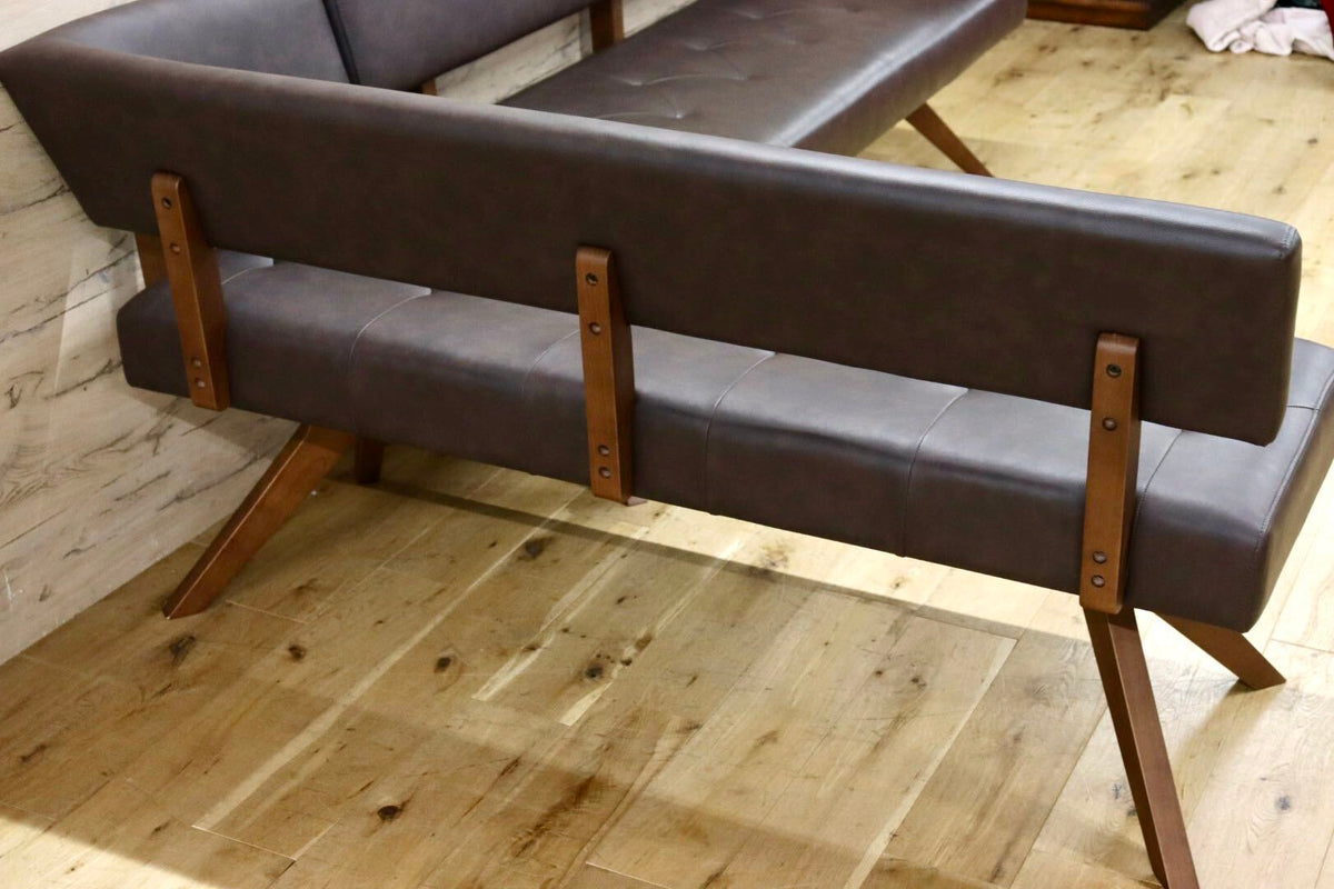 GMJH388◯SHIGIYAMA / シギヤマ家具 REBEL レブル リビングダイニングベンチ カウチソファ コーナーソファ 合皮 定価約19.3万 展示品