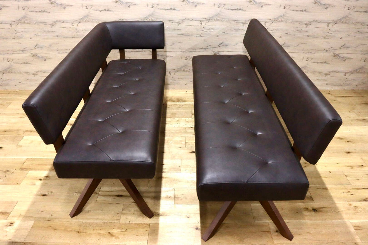 GMJH388◯SHIGIYAMA / シギヤマ家具 REBEL レブル リビングダイニングベンチ カウチソファ コーナーソファ 合皮 定価約19.3万 展示品