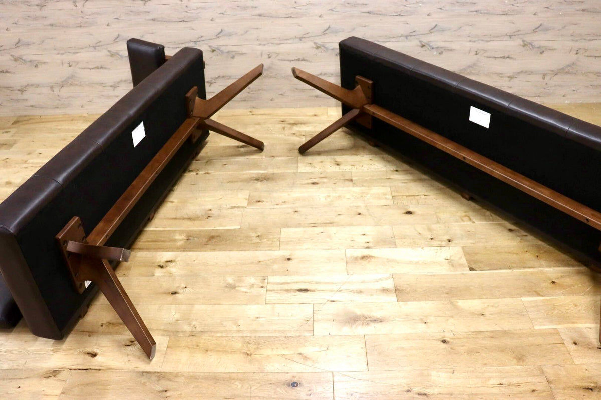 GMJH388◯SHIGIYAMA / シギヤマ家具 REBEL レブル リビングダイニングベンチ カウチソファ コーナーソファ 合皮 定価約19.3万 展示品