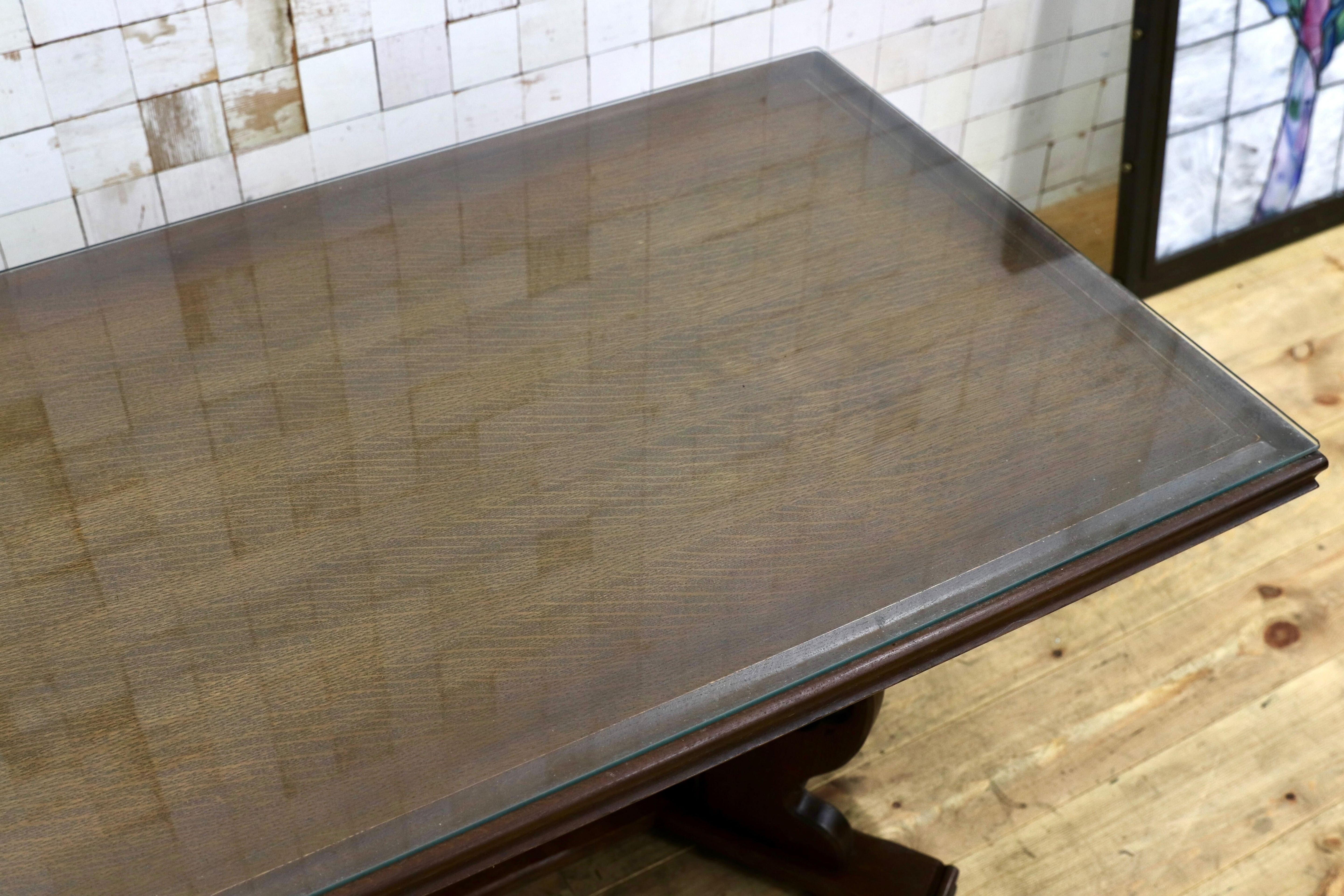 GMNA1○西洋 イギリス アンティーク リビングテーブル センターテーブル 応接机 木製 クラシック 彫刻細工 オールドカントリー オーク材