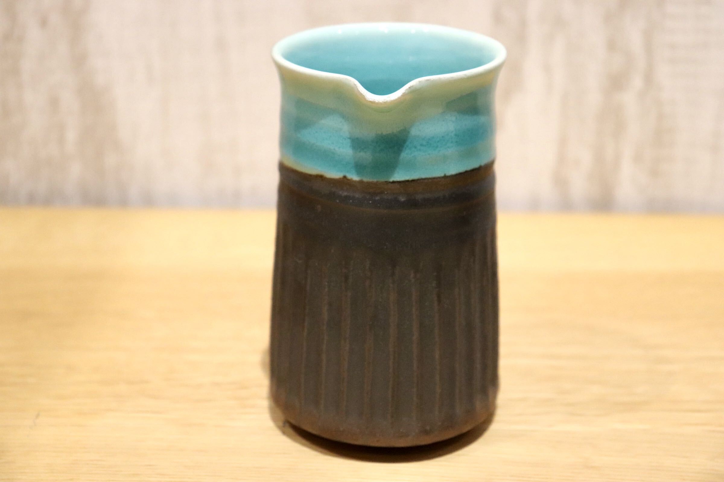 GMIO109◯雅峰窯 丹波焼 鎬 片口 カップ 陶器 伝統工芸 丹波篠山 未使用