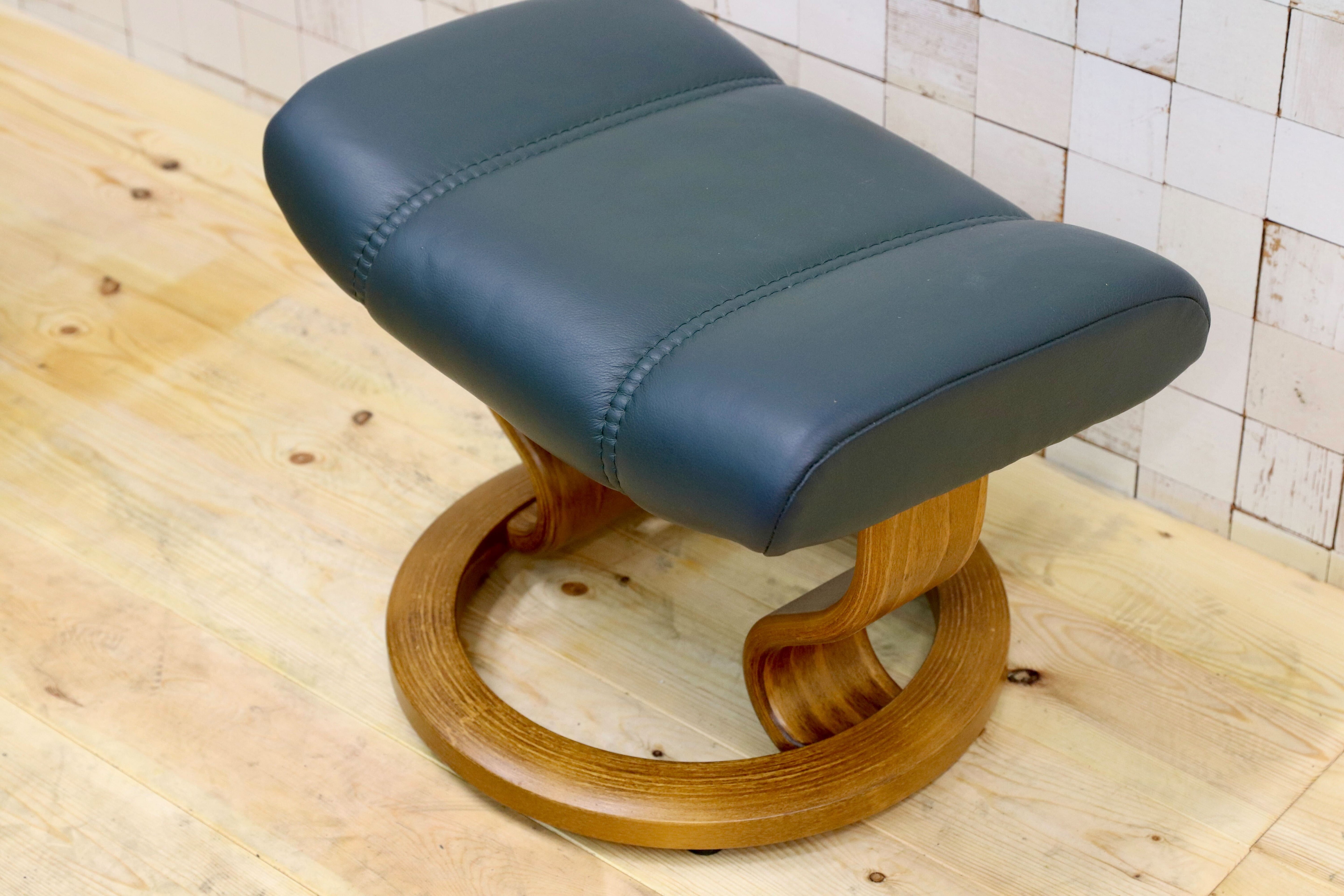 GMGT223○EKORNES / エコーネス ストレスレス オットマン フットスツール 本革 グリーン 北欧 ノルウェー