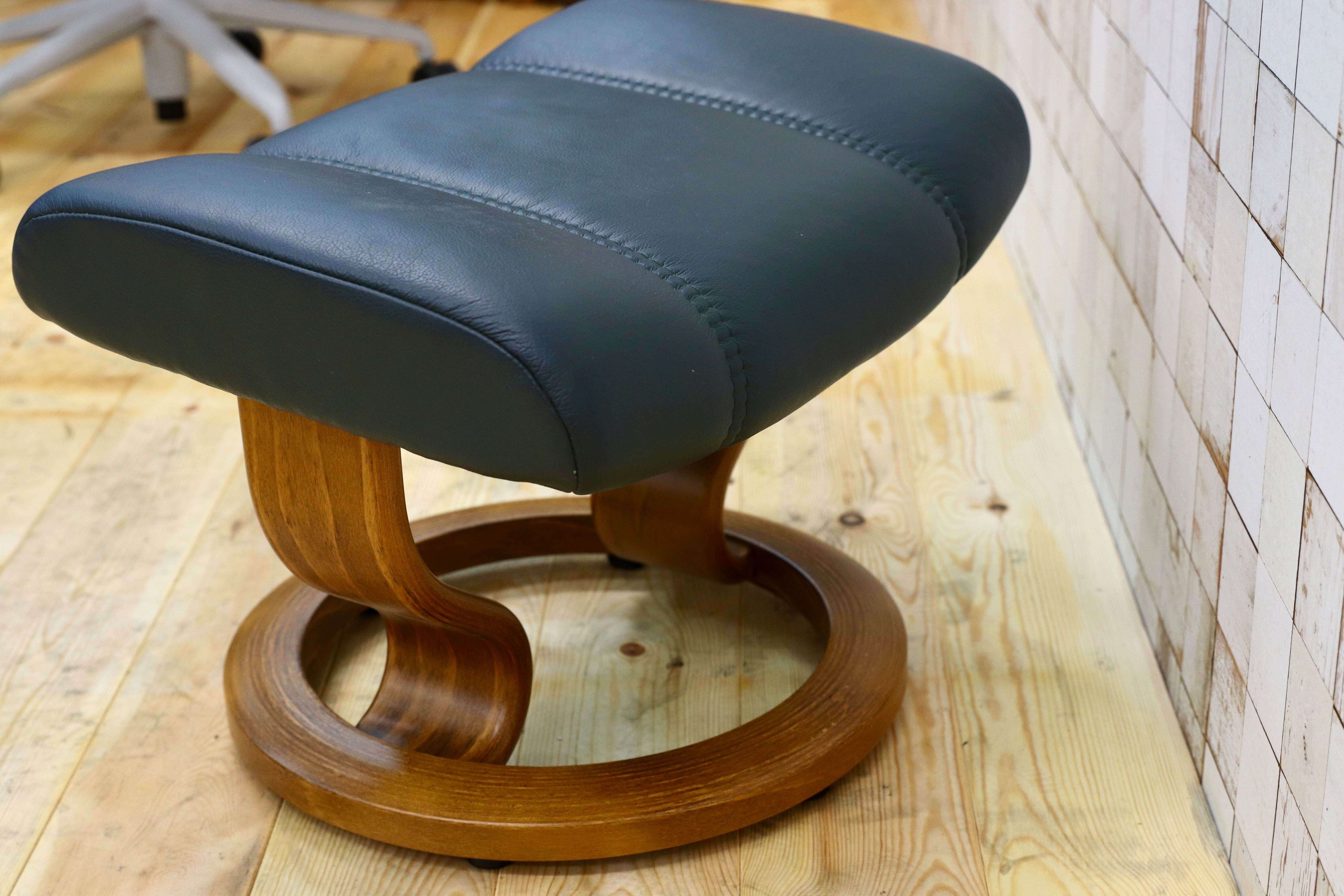 GMGT223○EKORNES / エコーネス ストレスレス オットマン フットスツール 本革 グリーン 北欧 ノルウェー