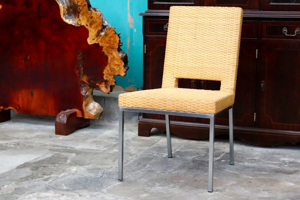 GMIK490C○HUKLA / 日本フクラ ヴァンテ VENTER ダイニングチェア アームレスチェア 椅子 レザー 水牛革編み モダン 国産家具