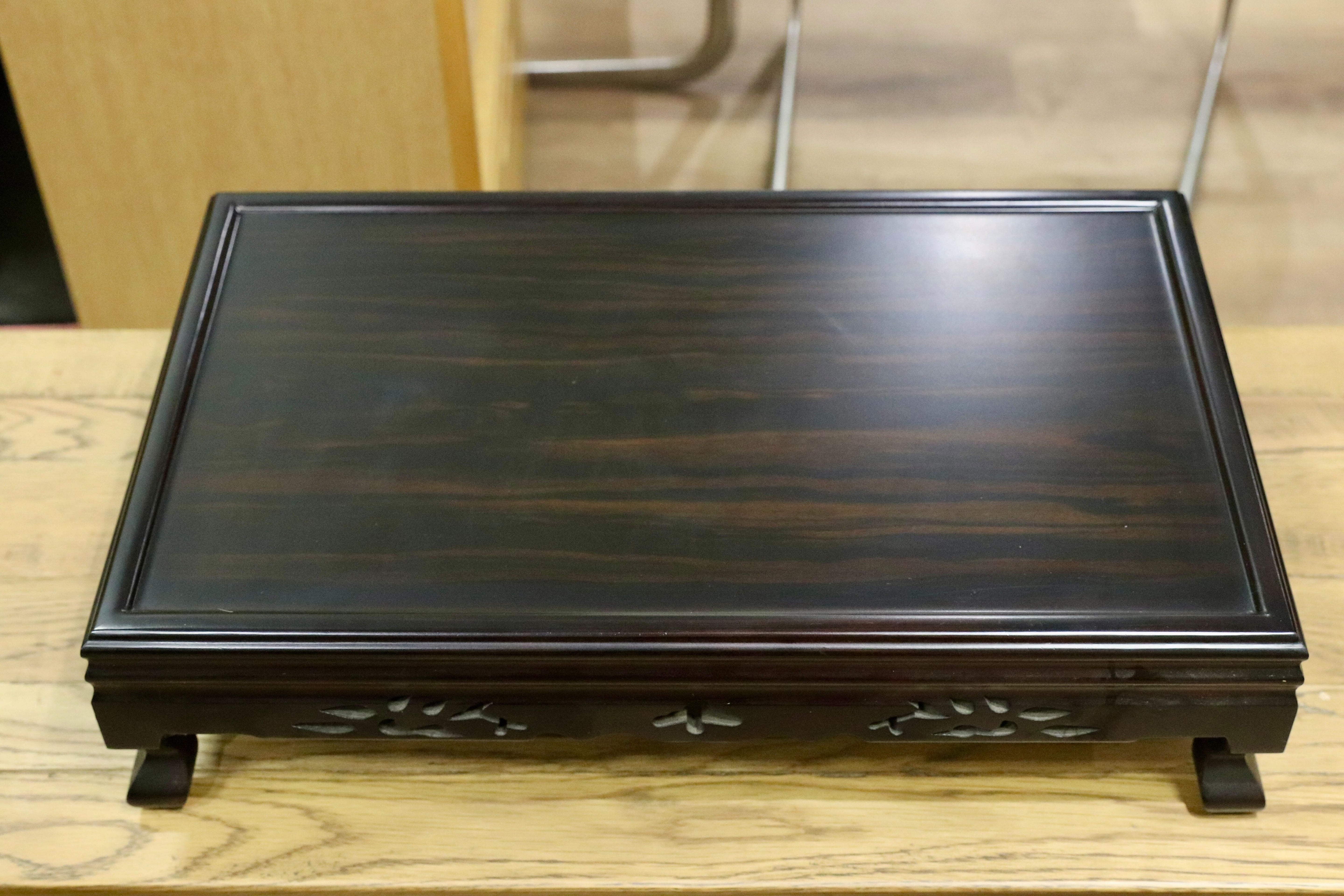 GMIS178○黒檀 置床 花台 飾り台 和家具 和モダン レトロ 和製アンティーク 古道具 盆栽台
