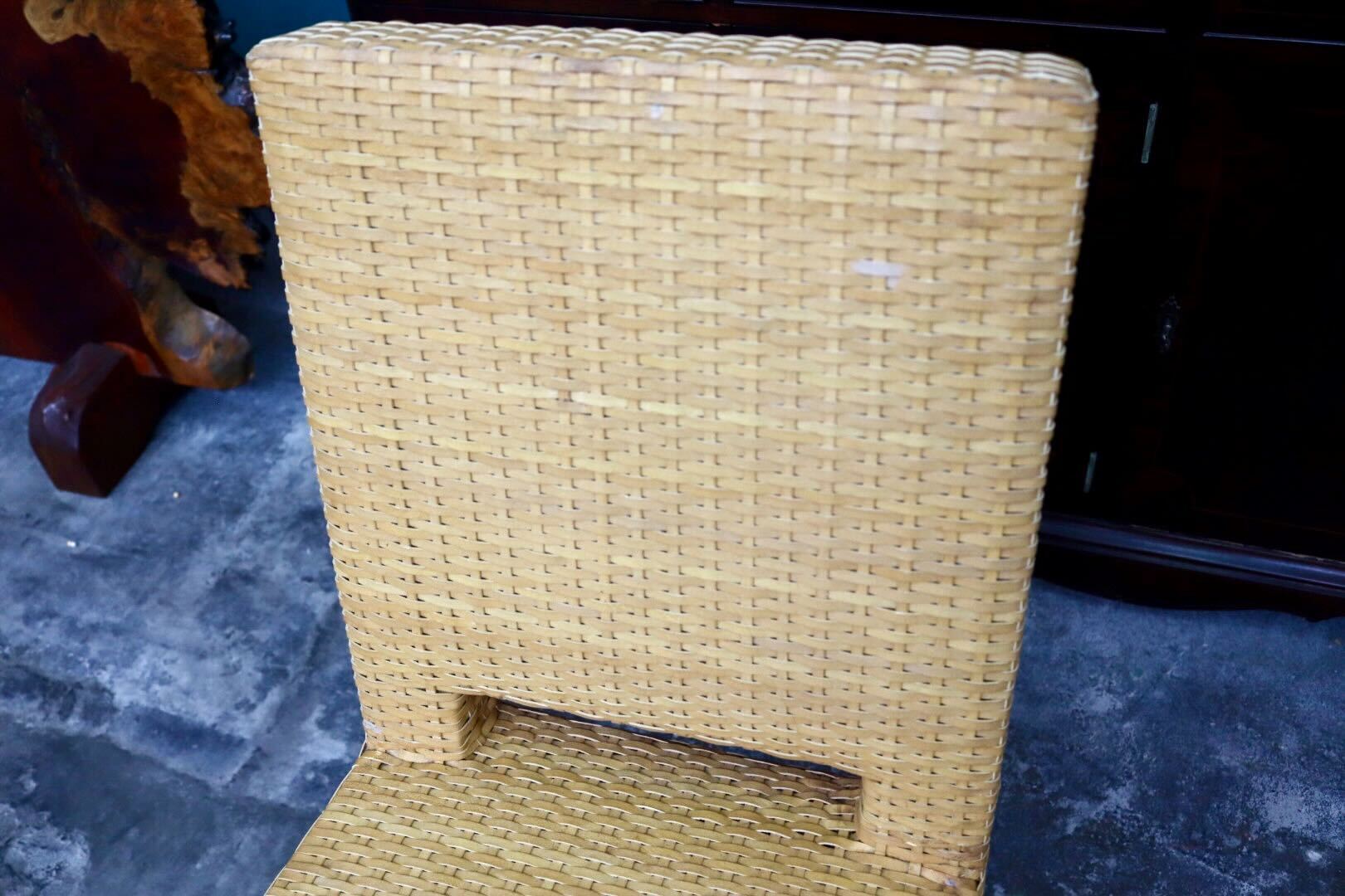 GMIK490C○HUKLA / 日本フクラ ヴァンテ VENTER ダイニングチェア アームレスチェア 椅子 レザー 水牛革編み モダン 国産家具