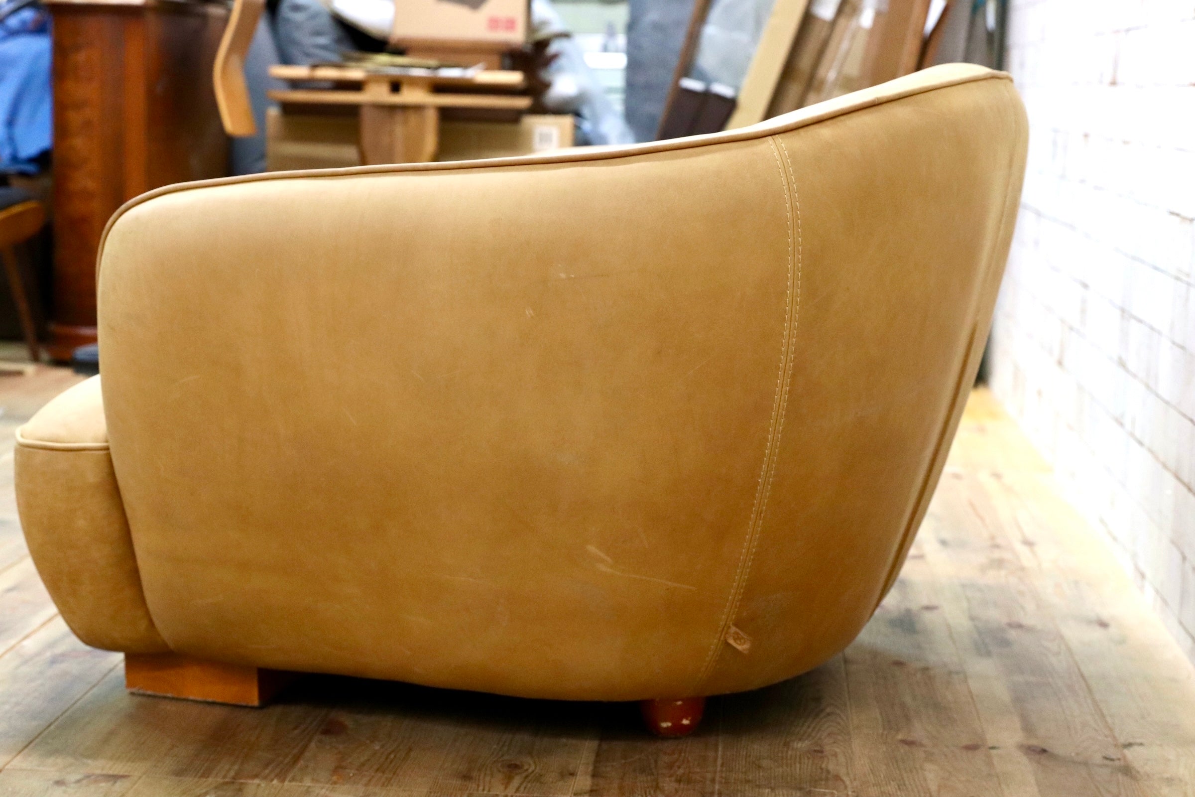 GMJK290〇tabu Leather Works / タブレザーワークス OPIUM オピアム 1人掛けソファ オイルレザー 総本革 クラブソファ ヴィンテージ