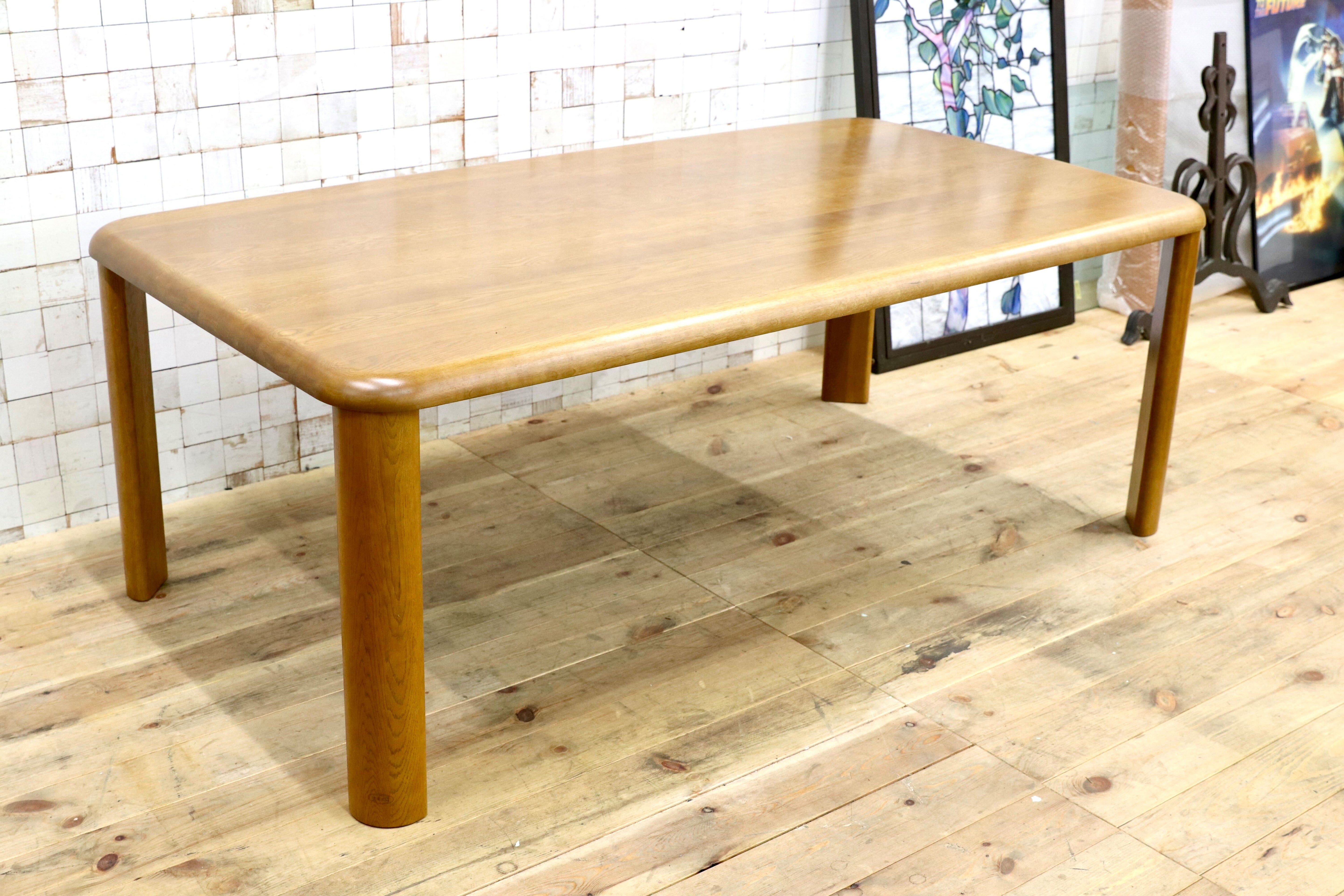 GMIS547○浜本工芸 / HAMAMOTO 楢材 ダイニングテーブル 食卓テーブル ブラウン 国産家具