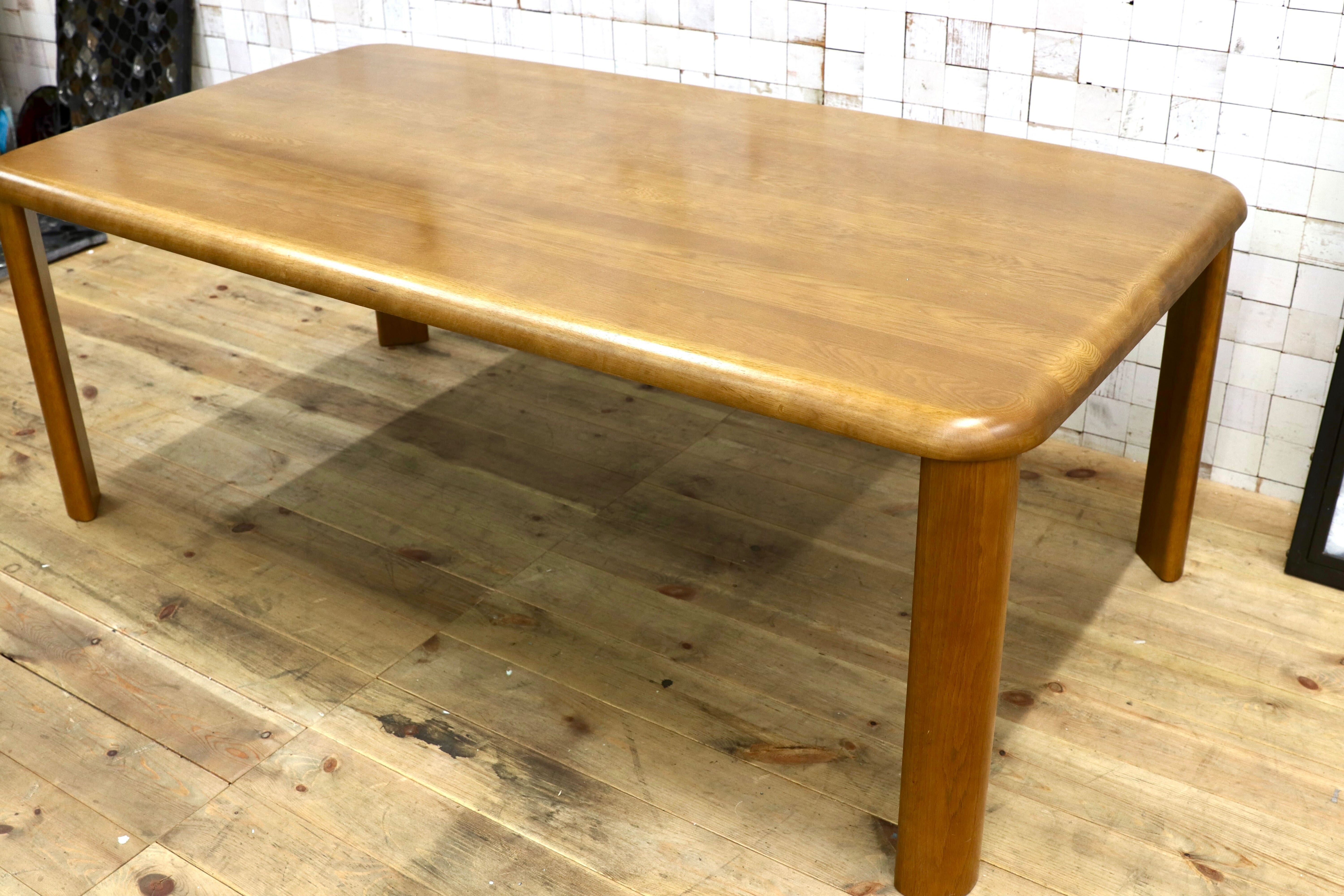 GMIS547○浜本工芸 / HAMAMOTO 楢材 ダイニングテーブル 食卓テーブル ブラウン 国産家具