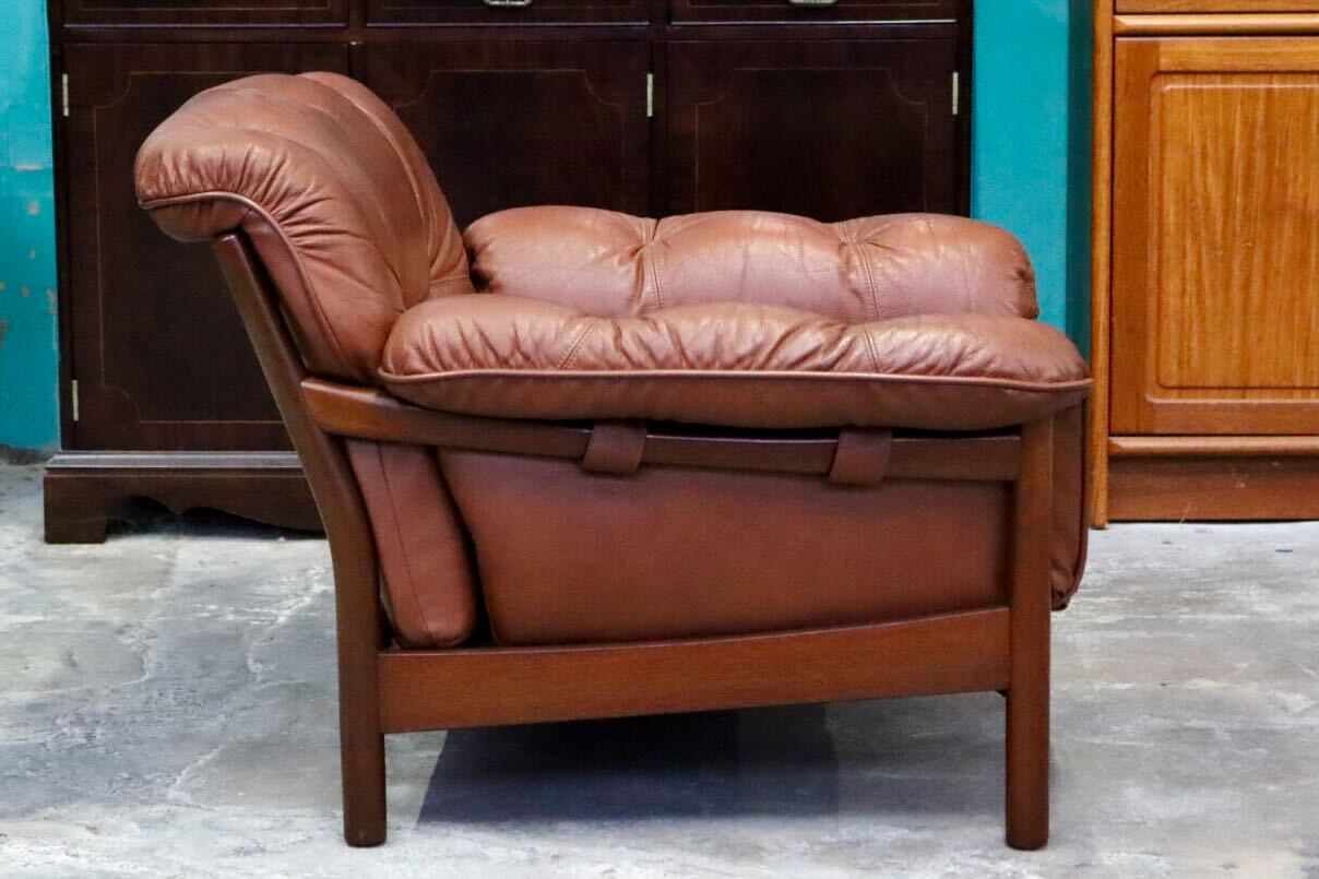 GMIH223B○maruni / マルニ Madison 1人掛けソファ シングルソファ 本革 ブラウン 北欧スタイル ヴィンテージ オールドマルニ 希少