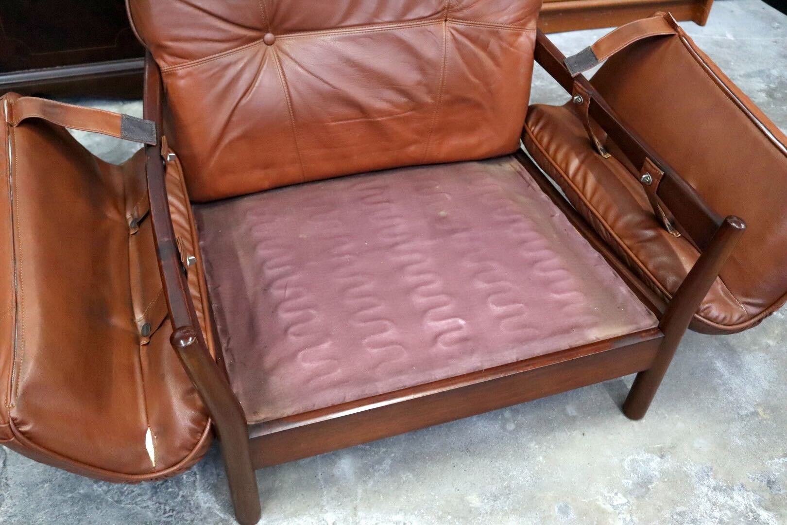 GMIH223C○maruni / マルニ Madison 1人掛けソファ シングルソファ 本革 ブラウン 北欧スタイル ヴィンテージ オールドマルニ 希少