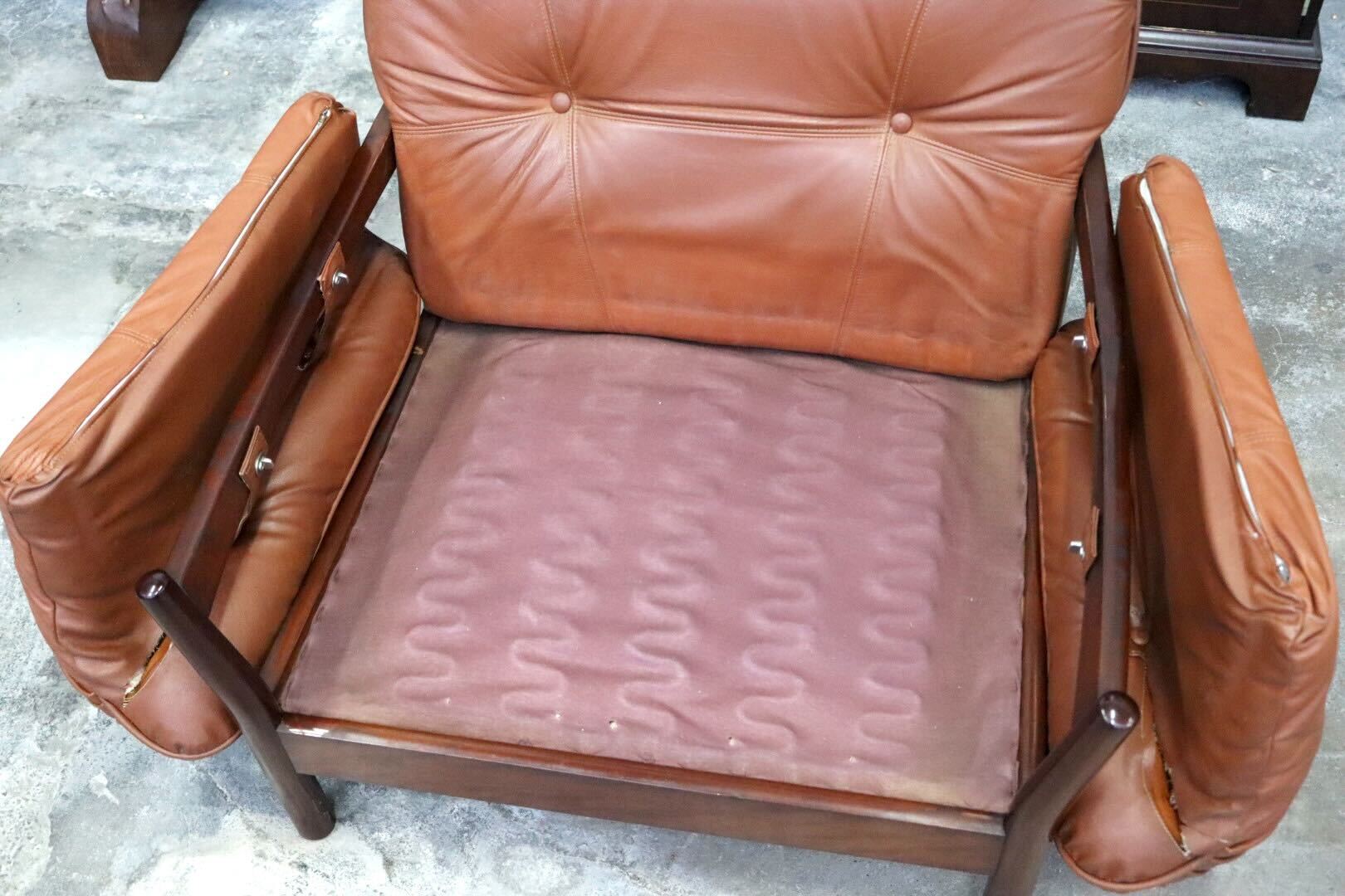 GMIH223E○maruni / マルニ Madison 1人掛けソファ シングルソファ 本革 ブラウン 北欧スタイル ヴィンテージ オールドマルニ 希少