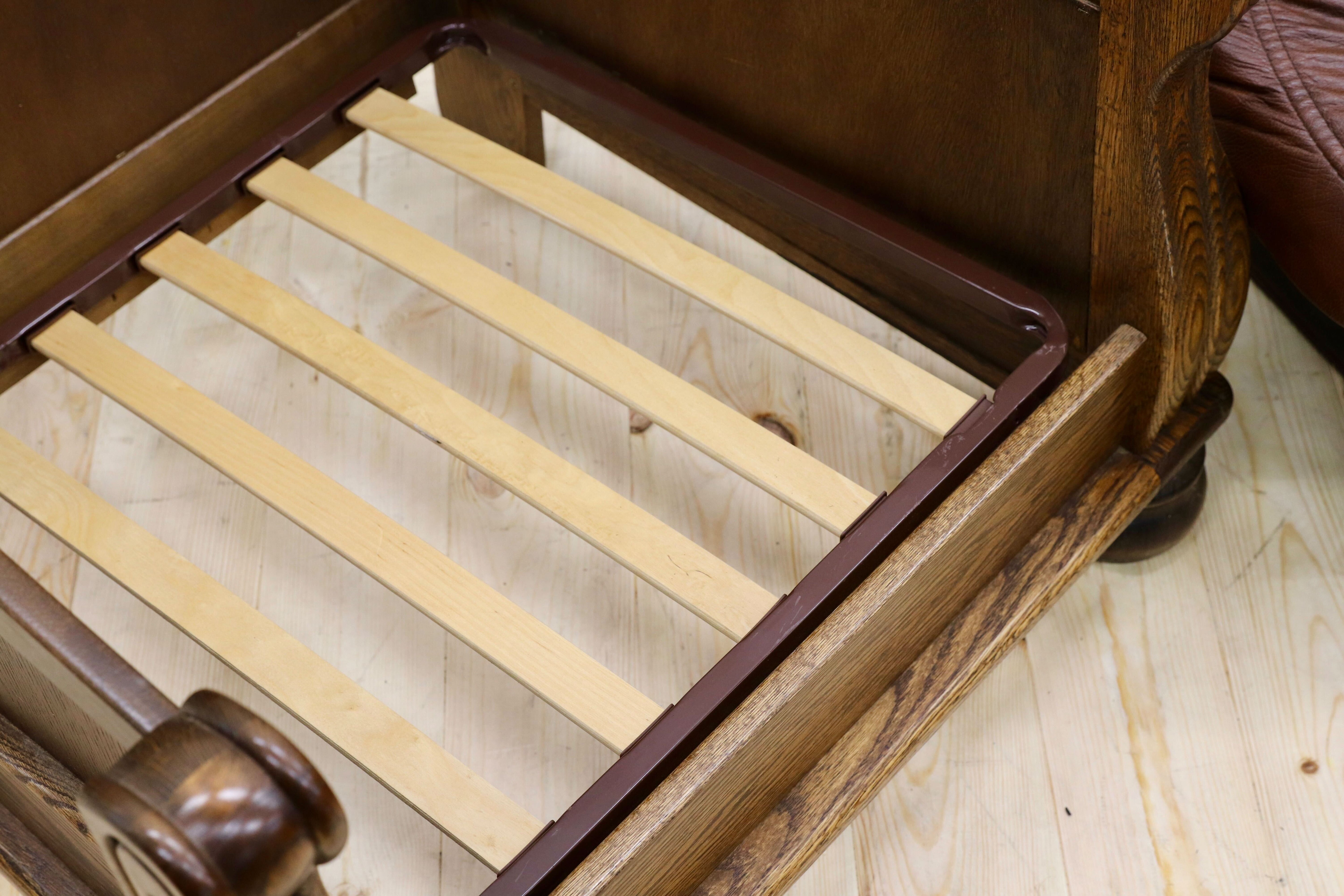 GMGT226A○オランダ製 ダッチカントリー 1人掛けソファ シングルソファ オーク材 本革 応接 リビング チェア 椅子 約35万 ヴィンテージ