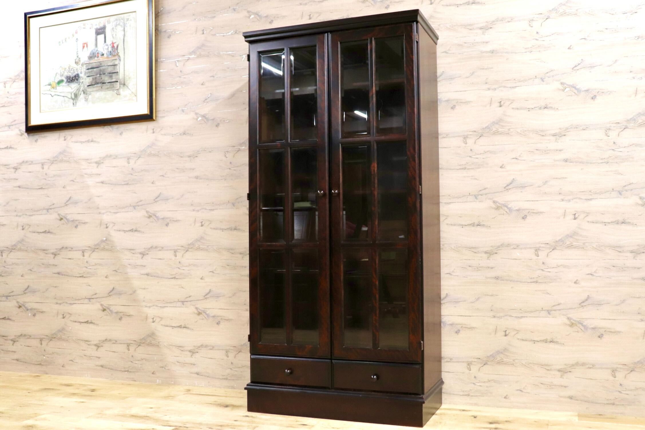 GMIS383○民芸家具 書棚 本棚 飾り棚 キャビネット 和家具 レトロ アンティーク 古民家 検)和光 北海道民芸家具