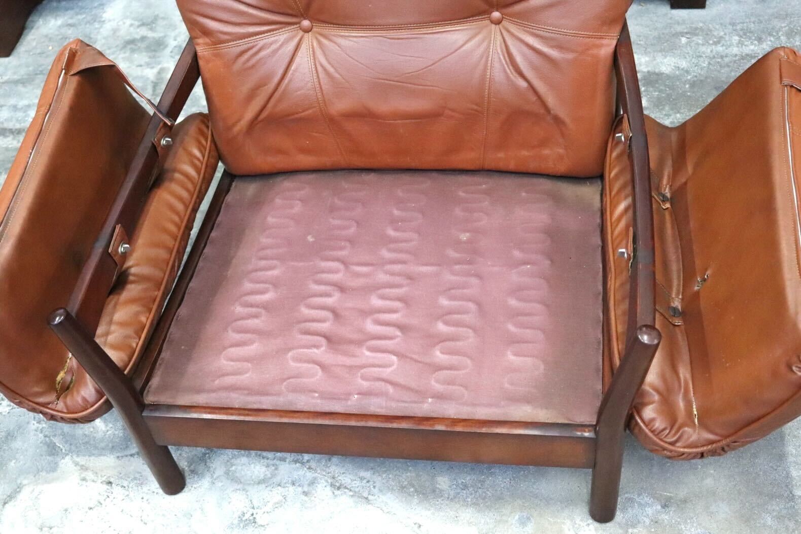 GMIH223G○maruni / マルニ Madison 1人掛けソファ シングルソファ 本革 ブラウン 北欧スタイル ヴィンテージ オールドマルニ 希少