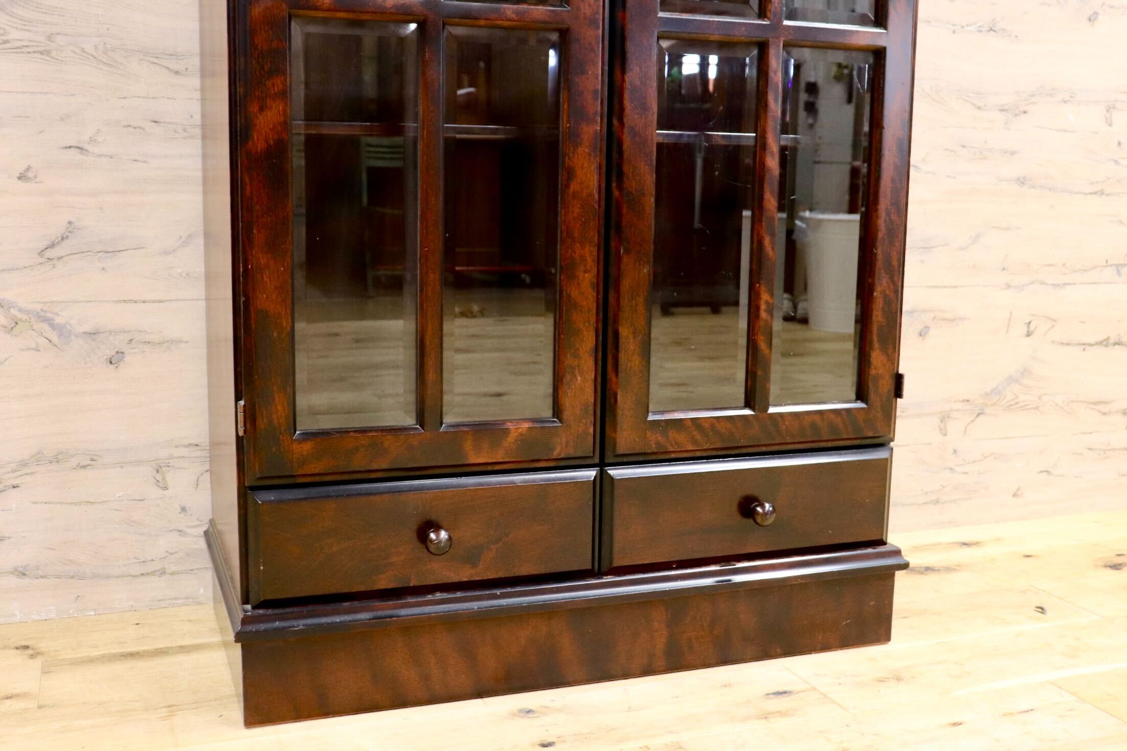 GMIS383○民芸家具 書棚 本棚 飾り棚 キャビネット 和家具 レトロ アンティーク 古民家 検)和光 北海道民芸家具