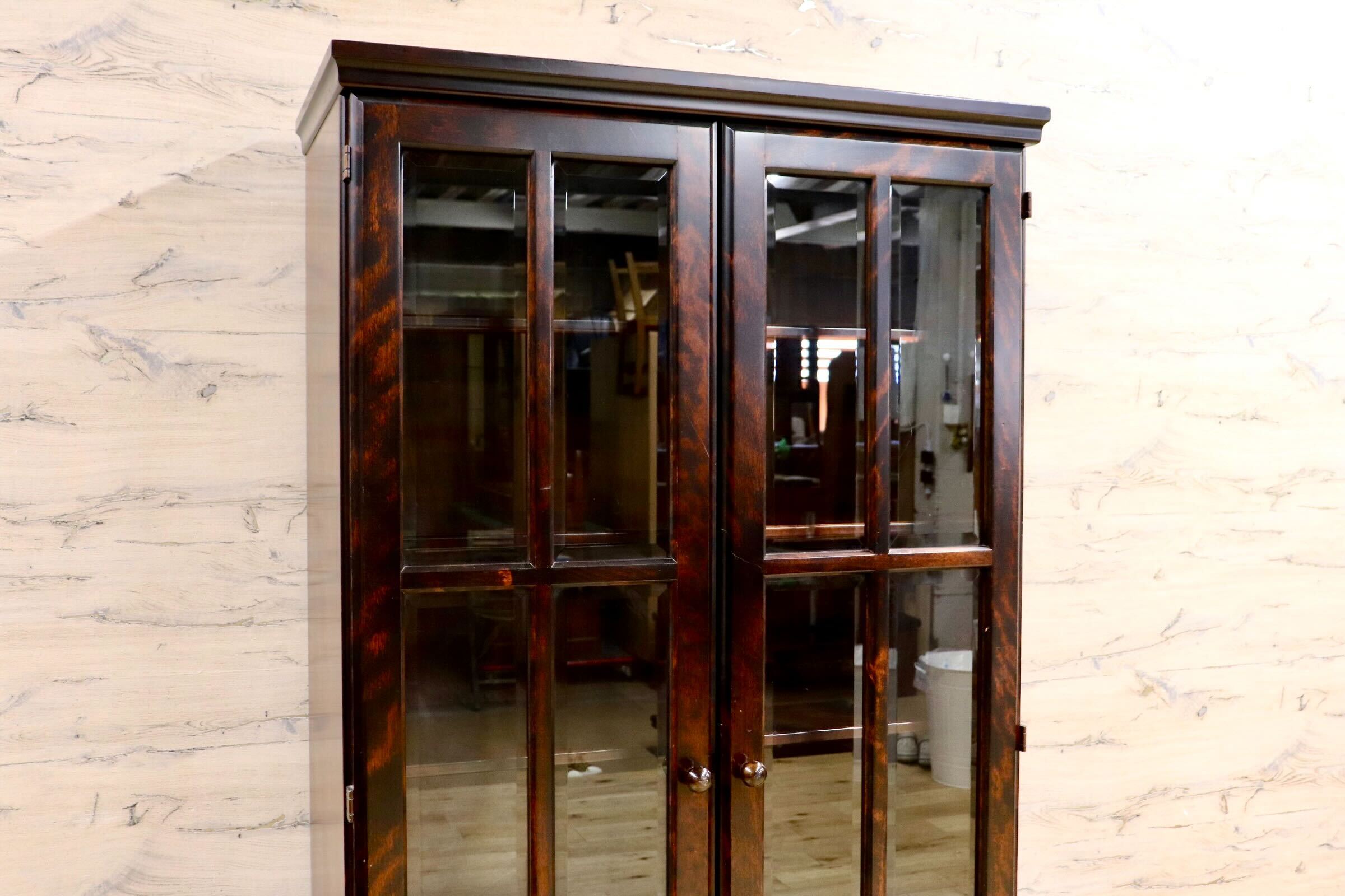 GMIS383○民芸家具 書棚 本棚 飾り棚 キャビネット 和家具 レトロ アンティーク 古民家 検)和光 北海道民芸家具