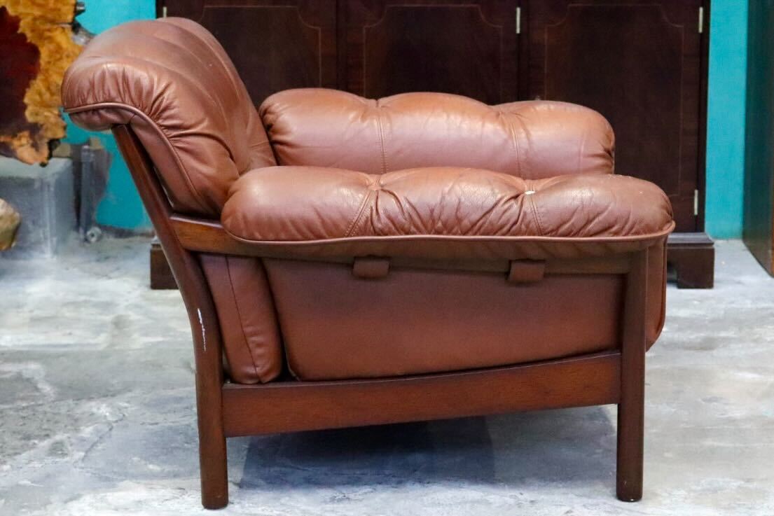 GMIH223G○maruni / マルニ Madison 1人掛けソファ シングルソファ 本革 ブラウン 北欧スタイル ヴィンテージ オールドマルニ 希少