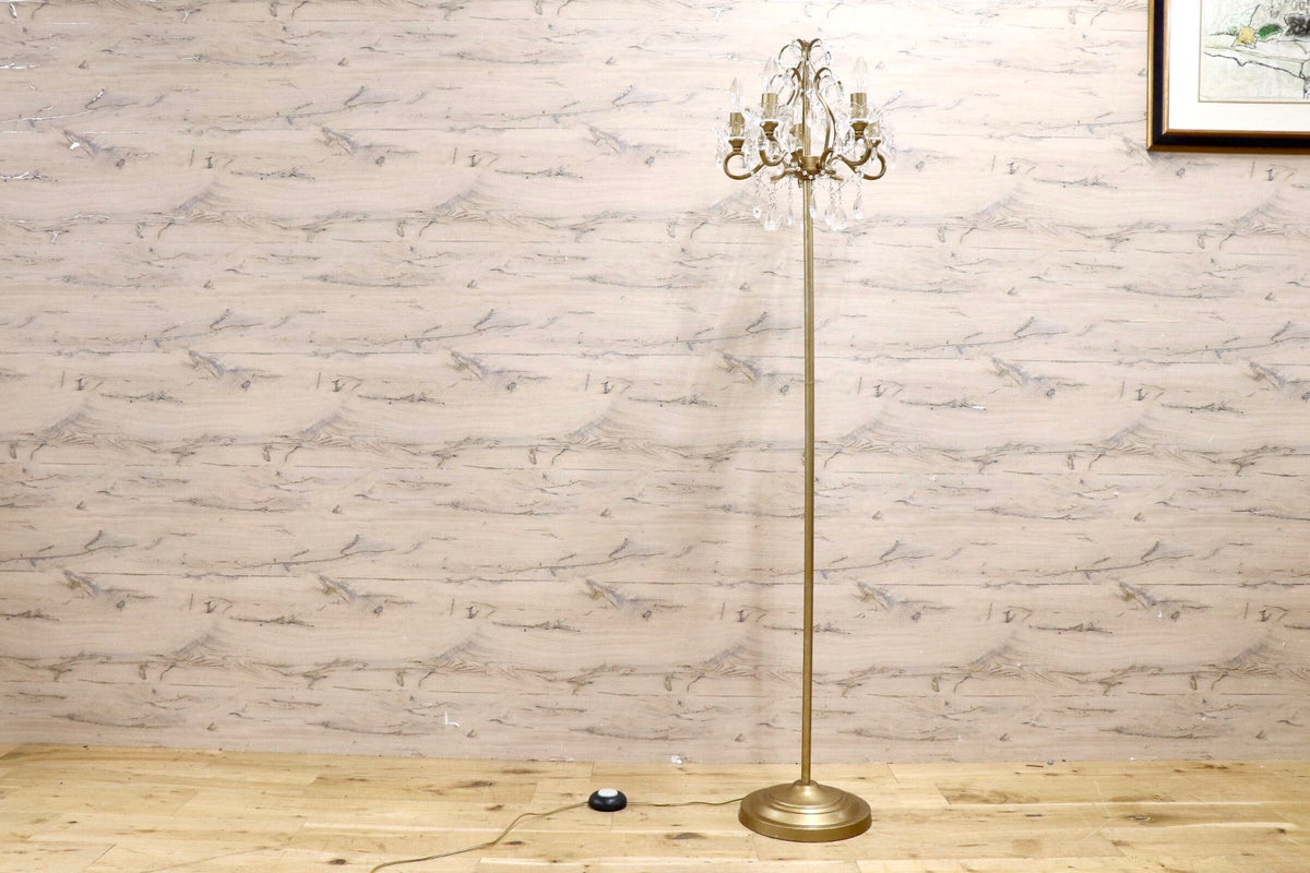 GMJS190B○LAURA ASHLEY / ローラアシュレイ ヴィンテージ フロアライト フロアスタンド スタンド照明 シャンデリア クリスタル ゴールド