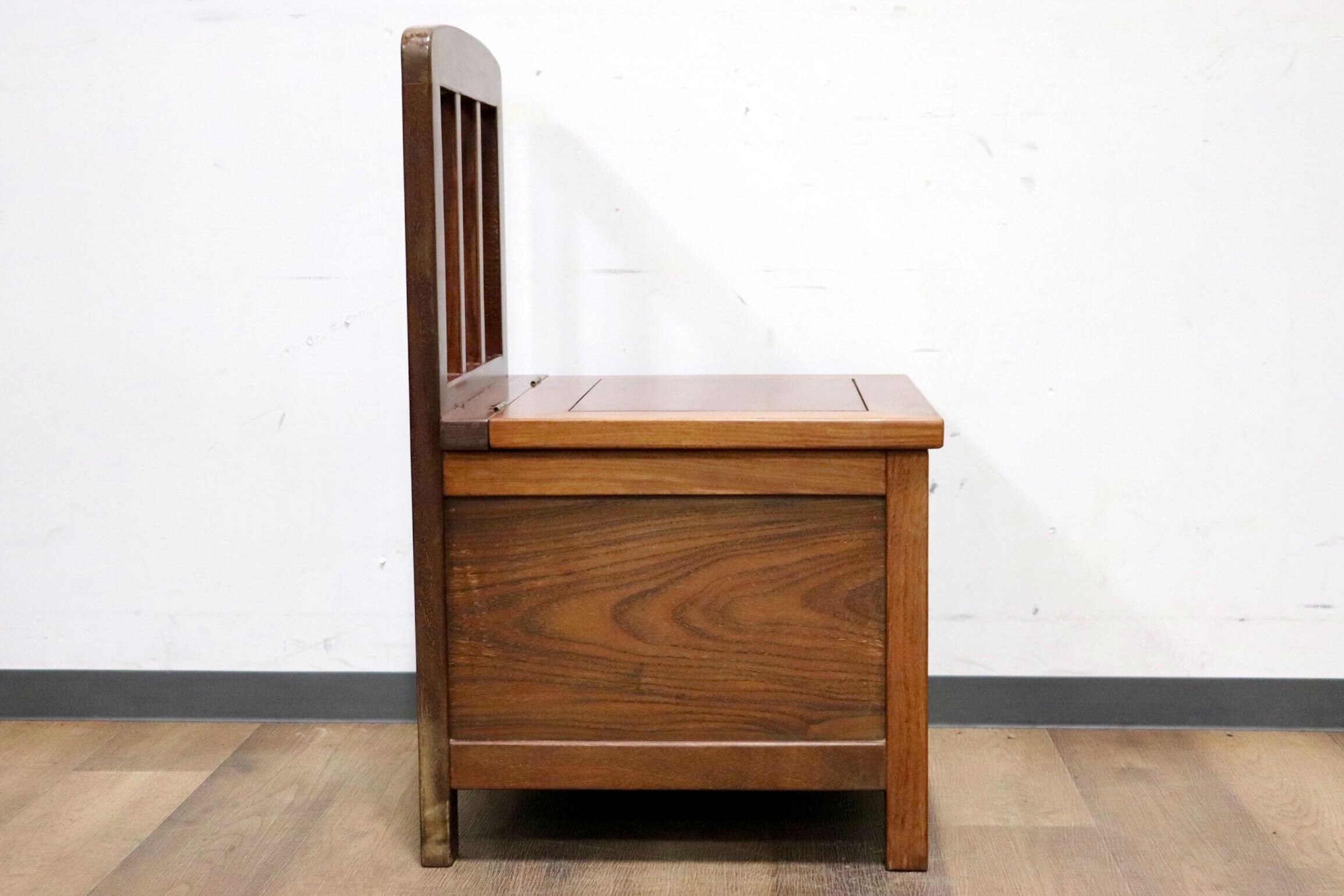 GMHH266B○唐木 花梨 無垢材 ダイニングチェア 囲炉裏チェア 食卓椅子 和家具 収納付き 炉端 和モダン 漆塗り レトロ アンティーク 希少