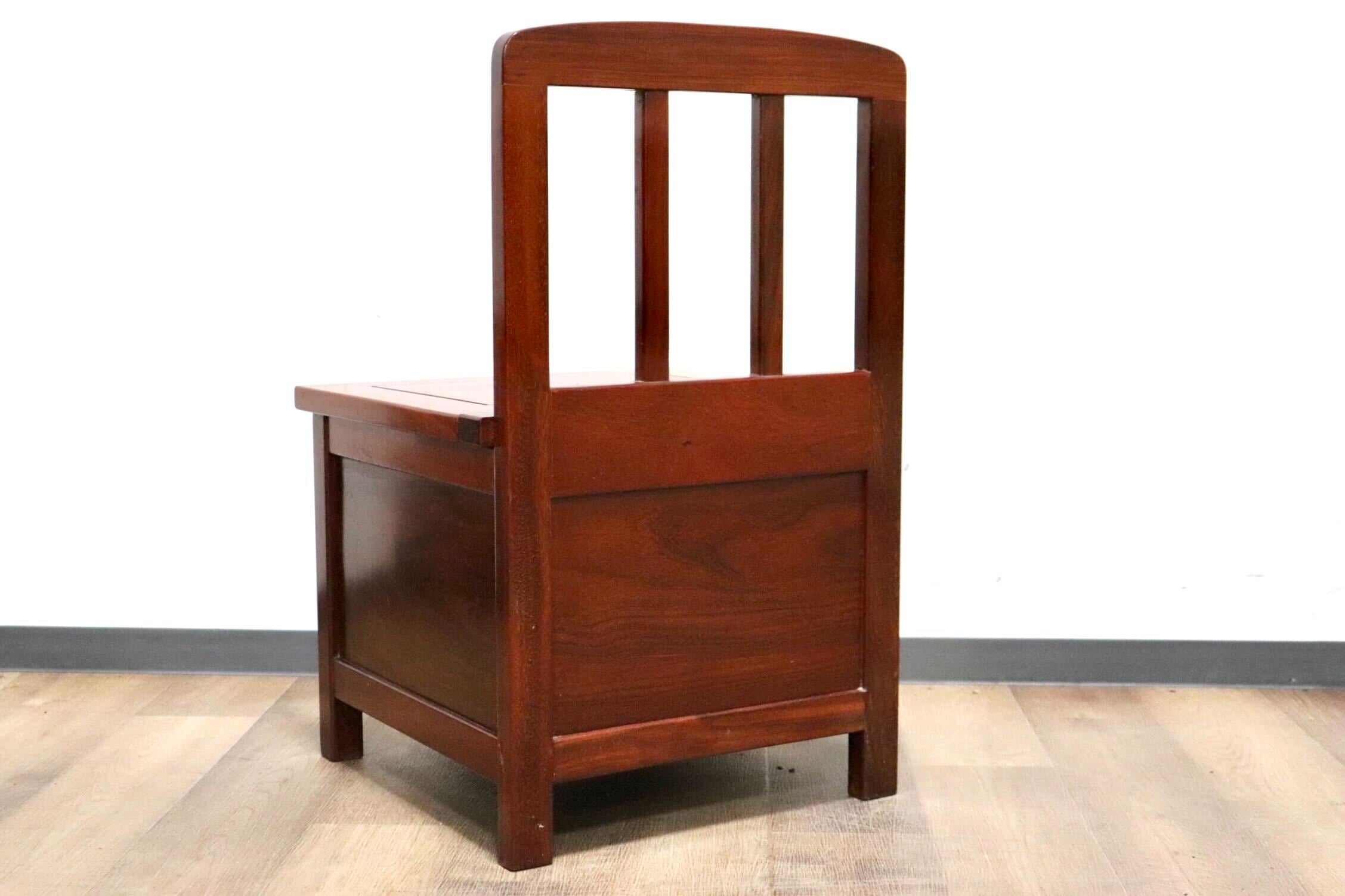 GMHH266B○唐木 花梨 無垢材 ダイニングチェア 囲炉裏チェア 食卓椅子 和家具 収納付き 炉端 和モダン 漆塗り レトロ アンティーク 希少